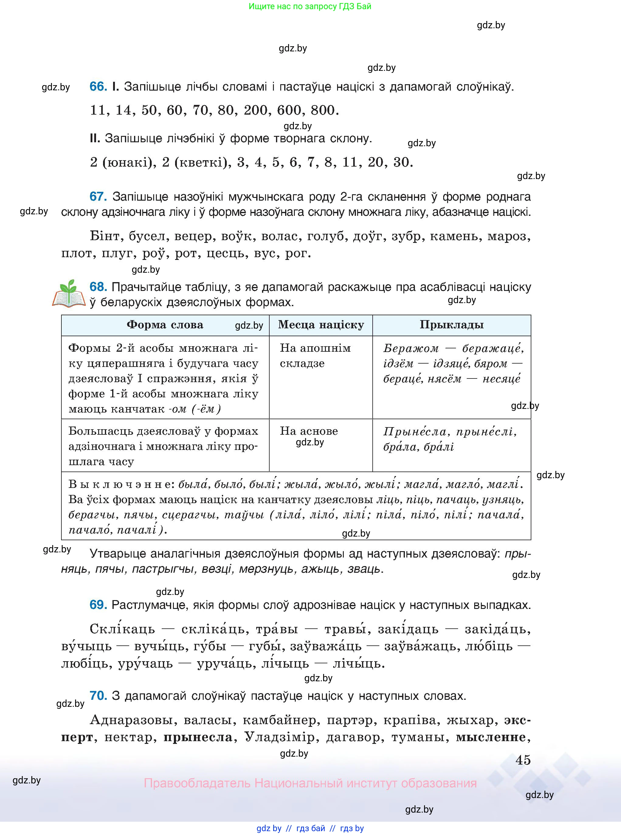 Белорусский язык (Беларуская мова), 10 класс Учебник, авторы: Валочка Ганна Міхайлаўна, Васюковіч Людміла Сяргееўна, Зелянко Вольга Уладзіміраўна, Міхнёнак С С, Якуба Святлана Міхайлаўна, издательство Нацыянальны інстытут адукацыі, Минск, 2020, страница 45
