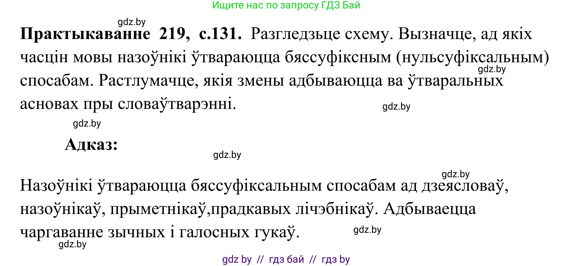 Белорусский язык (Беларуская мова), 10 класс Учебник, авторы: Валочка Ганна Міхайлаўна, Васюковіч Людміла Сяргееўна, Зелянко Вольга Уладзіміраўна, Міхнёнак С С, Якуба Святлана Міхайлаўна, издательство Нацыянальны інстытут адукацыі, Минск, 2020, страница 131, номер 219, Решение 1