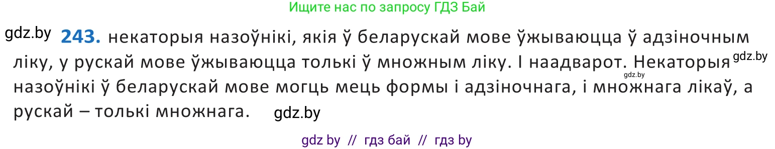 Белорусский язык (Беларуская мова), 10 класс Учебник, авторы: Валочка Ганна Міхайлаўна, Васюковіч Людміла Сяргееўна, Зелянко Вольга Уладзіміраўна, Міхнёнак С С, Якуба Святлана Міхайлаўна, издательство Нацыянальны інстытут адукацыі, Минск, 2020, страница 148, номер 243, Решение 2