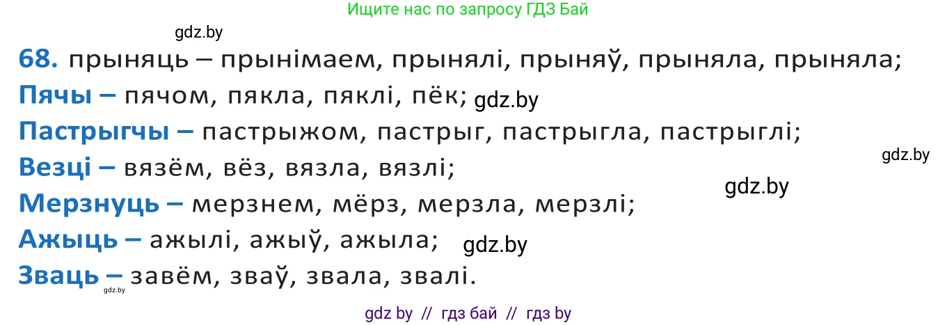 Белорусский язык (Беларуская мова), 10 класс Учебник, авторы: Валочка Ганна Міхайлаўна, Васюковіч Людміла Сяргееўна, Зелянко Вольга Уладзіміраўна, Міхнёнак С С, Якуба Святлана Міхайлаўна, издательство Нацыянальны інстытут адукацыі, Минск, 2020, страница 45, номер 68, Решение 2