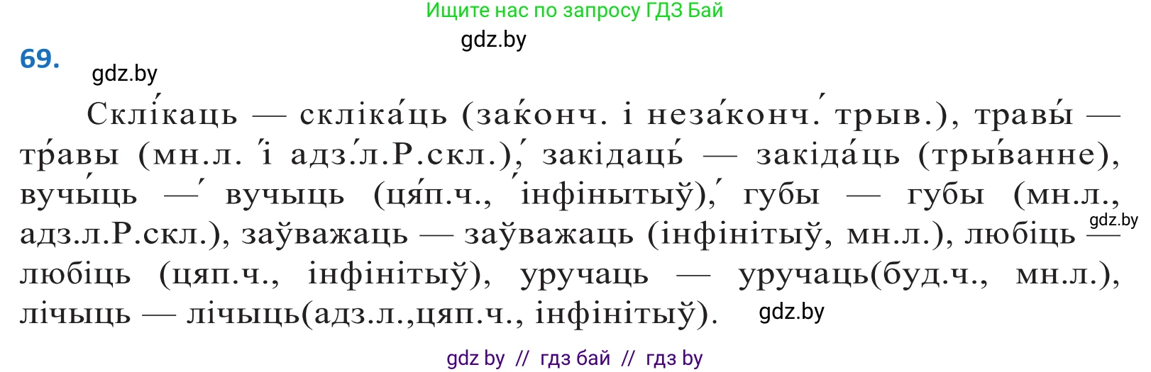 Белорусский язык (Беларуская мова), 10 класс Учебник, авторы: Валочка Ганна Міхайлаўна, Васюковіч Людміла Сяргееўна, Зелянко Вольга Уладзіміраўна, Міхнёнак С С, Якуба Святлана Міхайлаўна, издательство Нацыянальны інстытут адукацыі, Минск, 2020, страница 45, номер 69, Решение 2