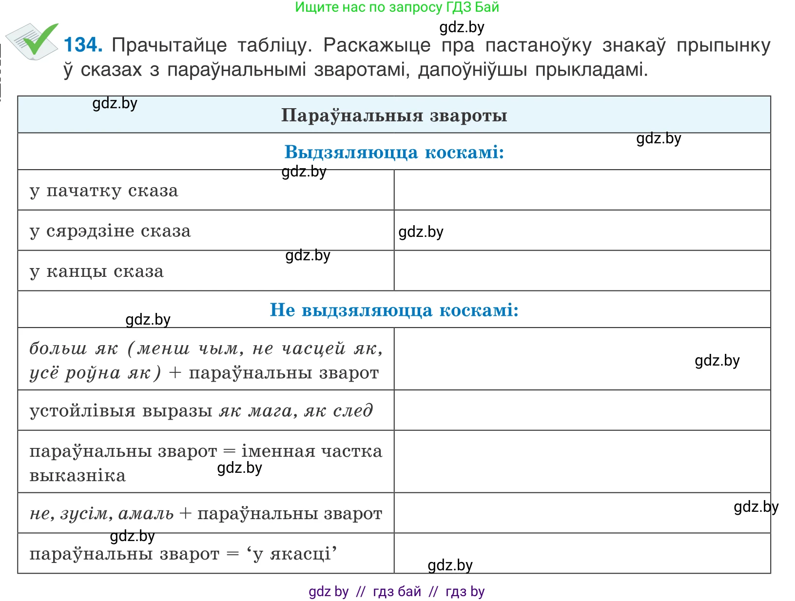Белорусский язык (Беларуская мова), 11 класс Учебник, авторы: Валочка Ганна Міхайлаўна, Васюковіч Людміла Сяргееўна, Зелянко Вольга Уладзіміраўна, Міхнёнак С С, Якуба Святлана Міхайлаўна, издательство Нацыянальны інстытут адукацыі, Минск, 2021, страница 94, номер 134, Условие