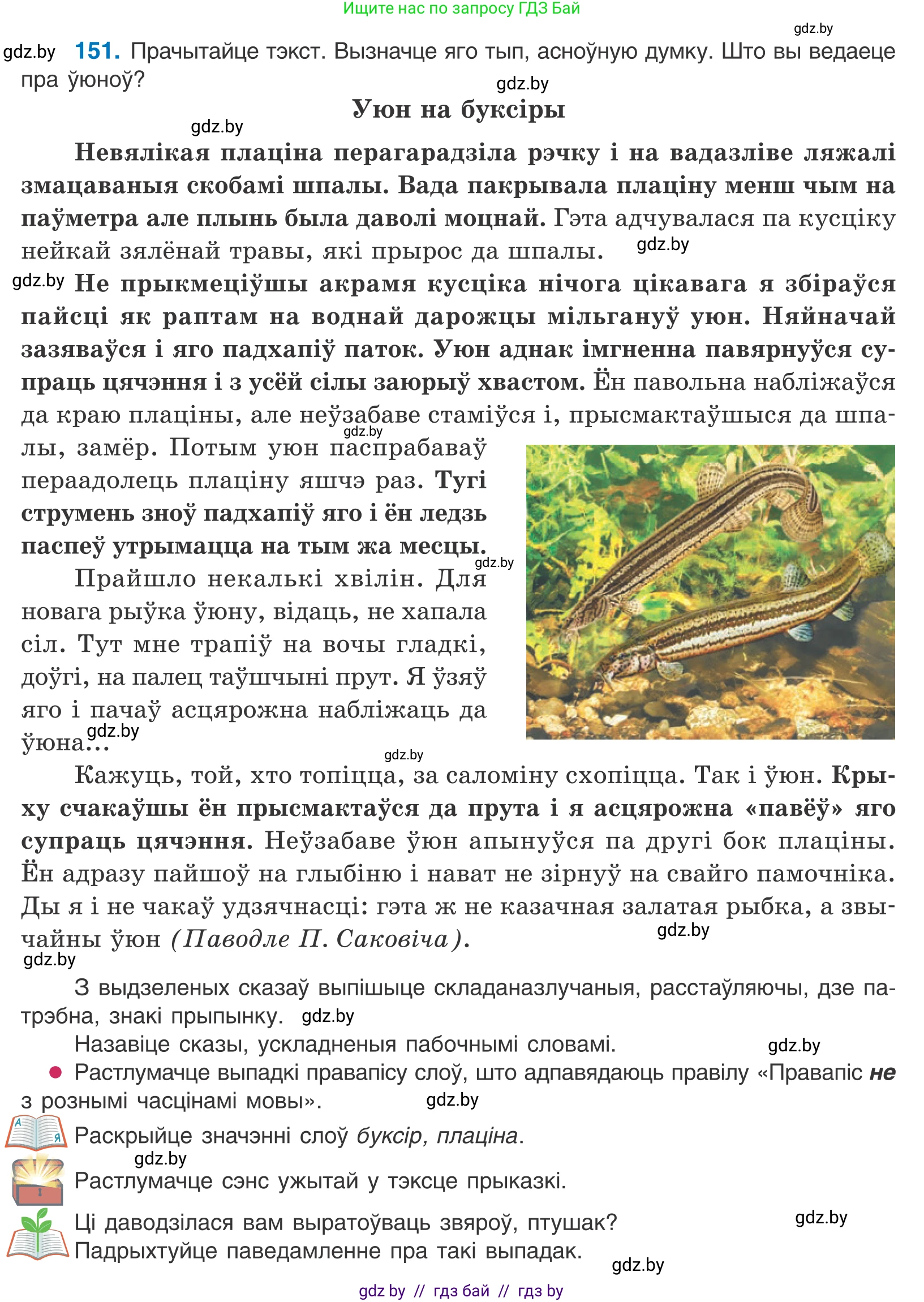 Белорусский язык (Беларуская мова), 11 класс Учебник, авторы: Валочка Ганна Міхайлаўна, Васюковіч Людміла Сяргееўна, Зелянко Вольга Уладзіміраўна, Міхнёнак С С, Якуба Святлана Міхайлаўна, издательство Нацыянальны інстытут адукацыі, Минск, 2021, страница 105, номер 151, Условие