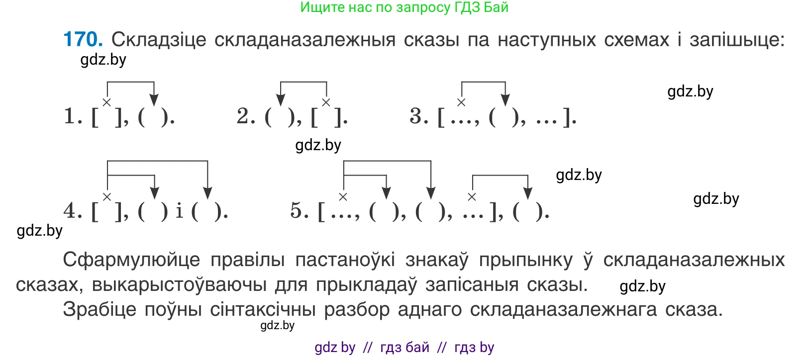 Белорусский язык (Беларуская мова), 11 класс Учебник, авторы: Валочка Ганна Міхайлаўна, Васюковіч Людміла Сяргееўна, Зелянко Вольга Уладзіміраўна, Міхнёнак С С, Якуба Святлана Міхайлаўна, издательство Нацыянальны інстытут адукацыі, Минск, 2021, страница 119, номер 170, Условие