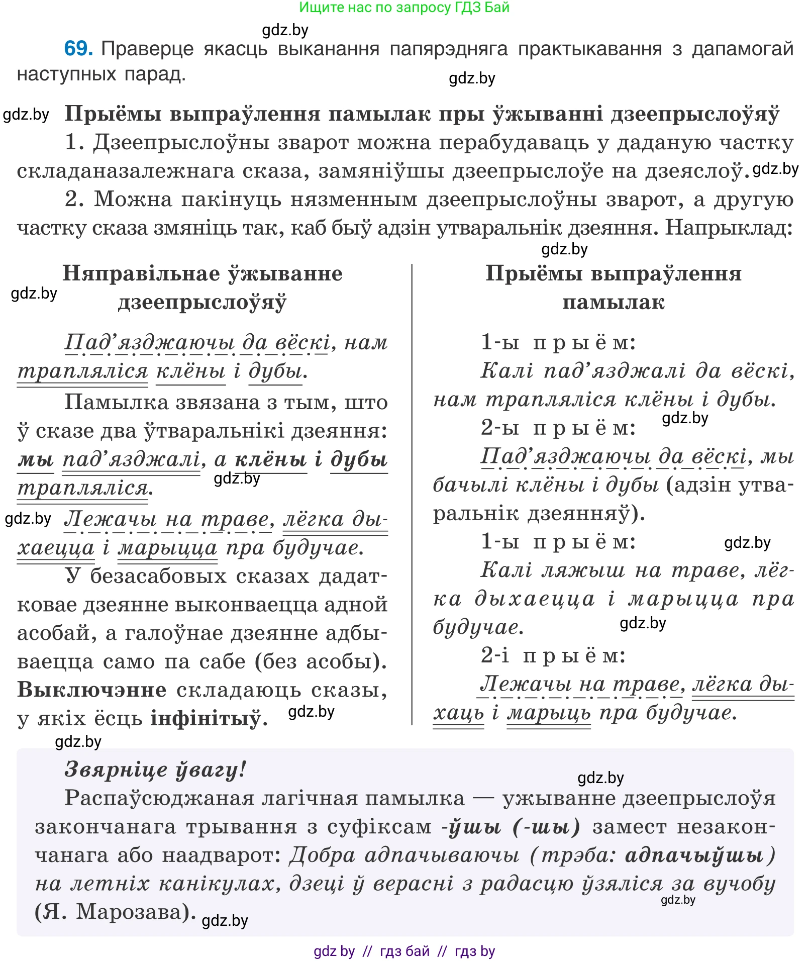 Белорусский язык (Беларуская мова), 11 класс Учебник, авторы: Валочка Ганна Міхайлаўна, Васюковіч Людміла Сяргееўна, Зелянко Вольга Уладзіміраўна, Міхнёнак С С, Якуба Святлана Міхайлаўна, издательство Нацыянальны інстытут адукацыі, Минск, 2021, страница 52, номер 69, Условие