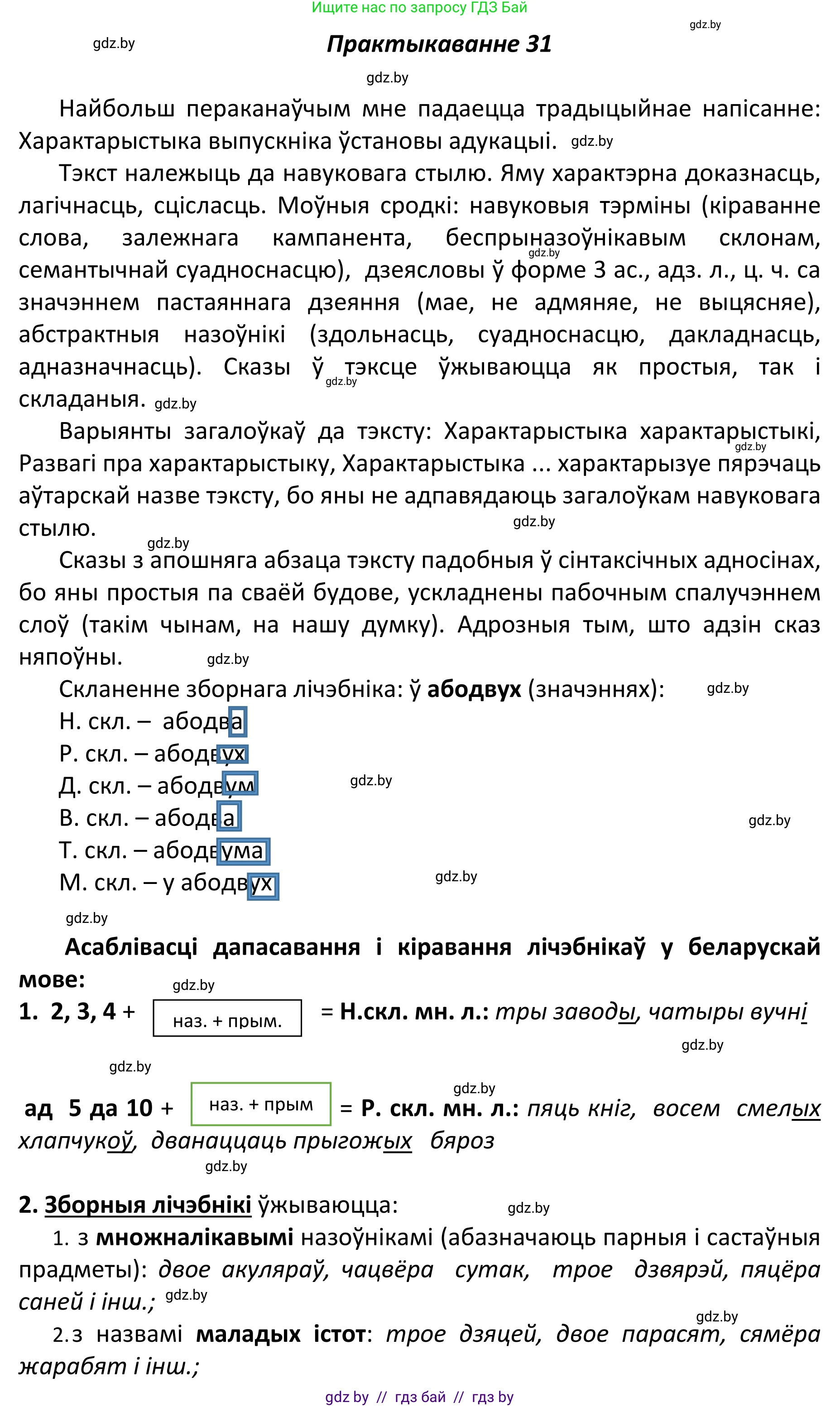 Белорусский язык (Беларуская мова), 11 класс Учебник, авторы: Валочка Ганна Міхайлаўна, Васюковіч Людміла Сяргееўна, Зелянко Вольга Уладзіміраўна, Міхнёнак С С, Якуба Святлана Міхайлаўна, издательство Нацыянальны інстытут адукацыі, Минск, 2021, страница 24, номер 31, Решение 1