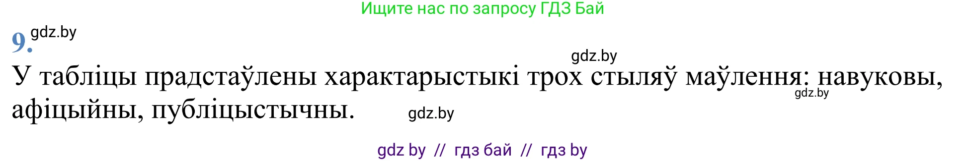 Белорусский язык (Беларуская мова), 11 класс Учебник, авторы: Валочка Ганна Міхайлаўна, Васюковіч Людміла Сяргееўна, Зелянко Вольга Уладзіміраўна, Міхнёнак С С, Якуба Святлана Міхайлаўна, издательство Нацыянальны інстытут адукацыі, Минск, 2021, страница 8, номер 9, Решение 2