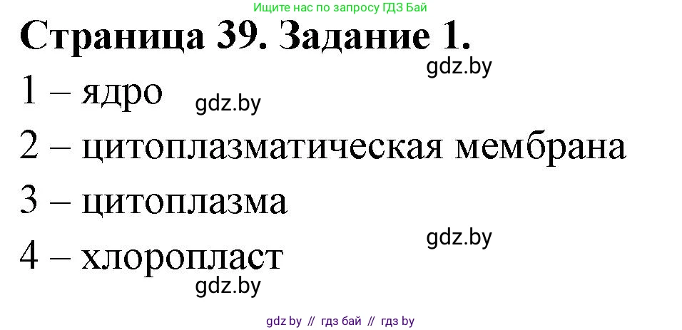Биология, 6 класс рабочая тетрадь, авторы: Лисов Николай Дмитриевич, Борщевская Елена Валерьевна, издательство Аверсэв, Минск, 2021, жёлтого цвета, страница 39, номер 1, Решение