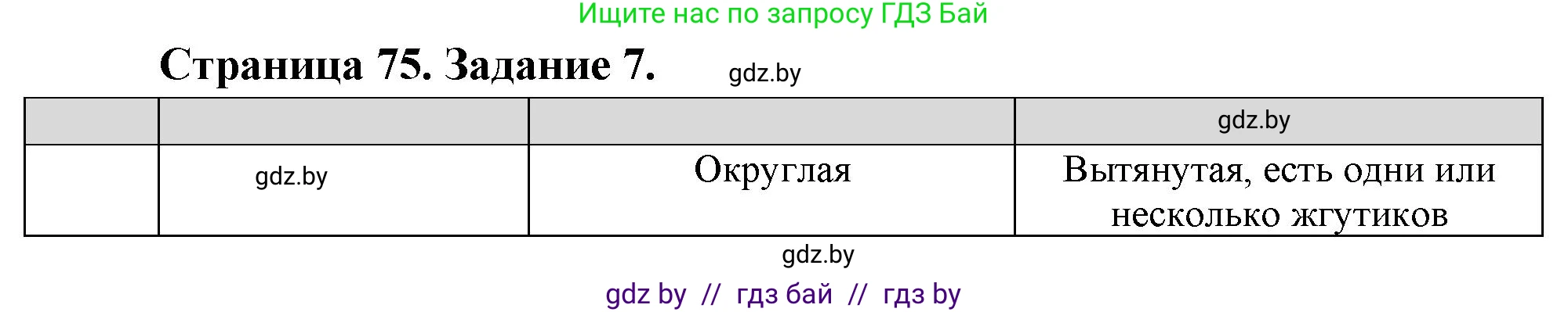 Биология, 6 класс рабочая тетрадь, авторы: Лисов Николай Дмитриевич, Борщевская Елена Валерьевна, издательство Аверсэв, Минск, 2021, жёлтого цвета, страница 75, номер 7, Решение