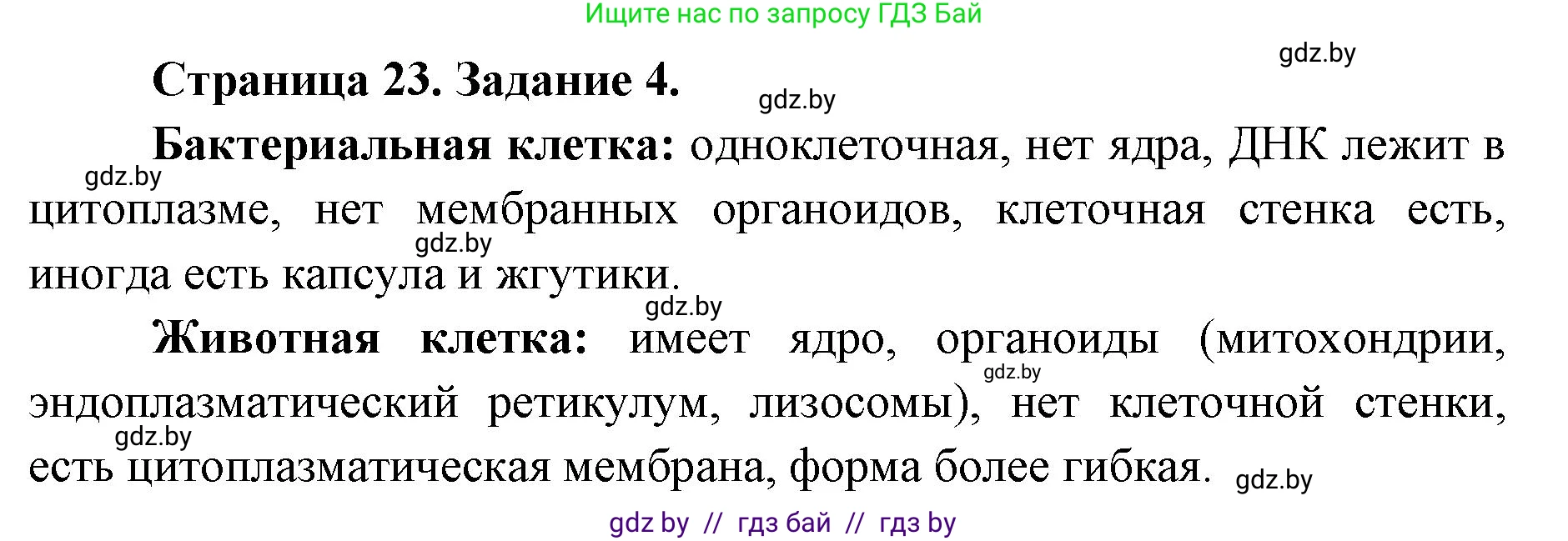Биология, 6 класс Сборник контрольных и самостоятельных работ, авторы: Городович Наталья Ивановна, Капцевич Марина Викторовна, Сеген Елена Адамовна, издательство Аверсэв, Минск, 2021, страница 23, номер 4, Решение