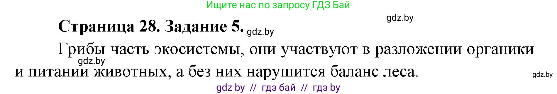 Биология, 6 класс Сборник контрольных и самостоятельных работ, авторы: Городович Наталья Ивановна, Капцевич Марина Викторовна, Сеген Елена Адамовна, издательство Аверсэв, Минск, 2021, страница 28, номер 5, Решение