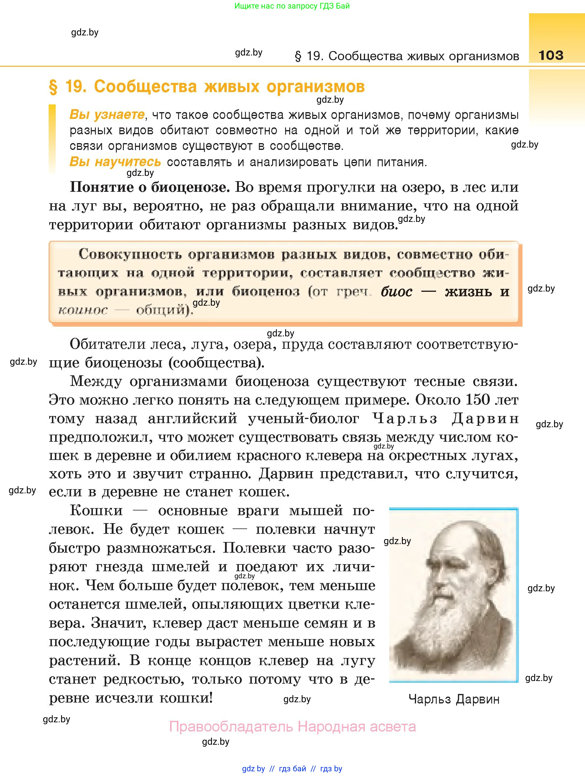 Биология, 6 класс Учебник, автор: Лисов Николай Дмитриевич, издательство Народная асвета, Минск, 2021, зелёного цвета, страница 103