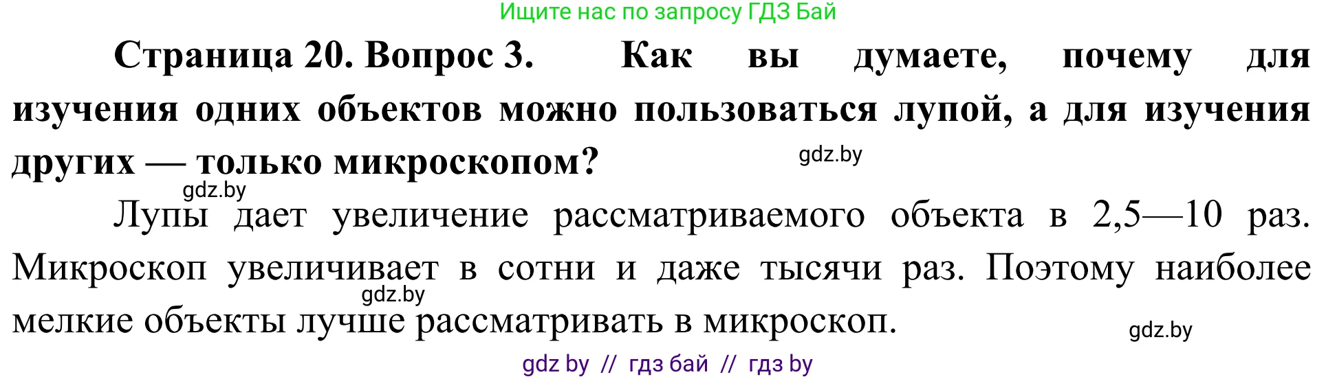Биология, 6 класс Учебник, автор: Лисов Николай Дмитриевич, издательство Народная асвета, Минск, 2021, зелёного цвета, страница 20, номер 3, Решение