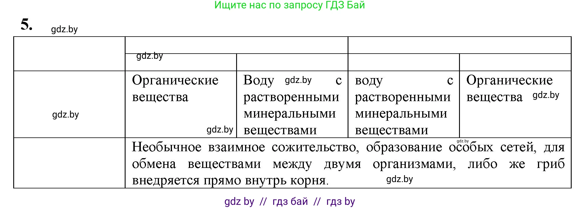 Биология, 7 класс рабочая тетрадь, автор: Лисов Николай Дмитриевич, издательство Аверсэв, Минск, 2022, коричневого цвета, страница 26, номер 5, Решение