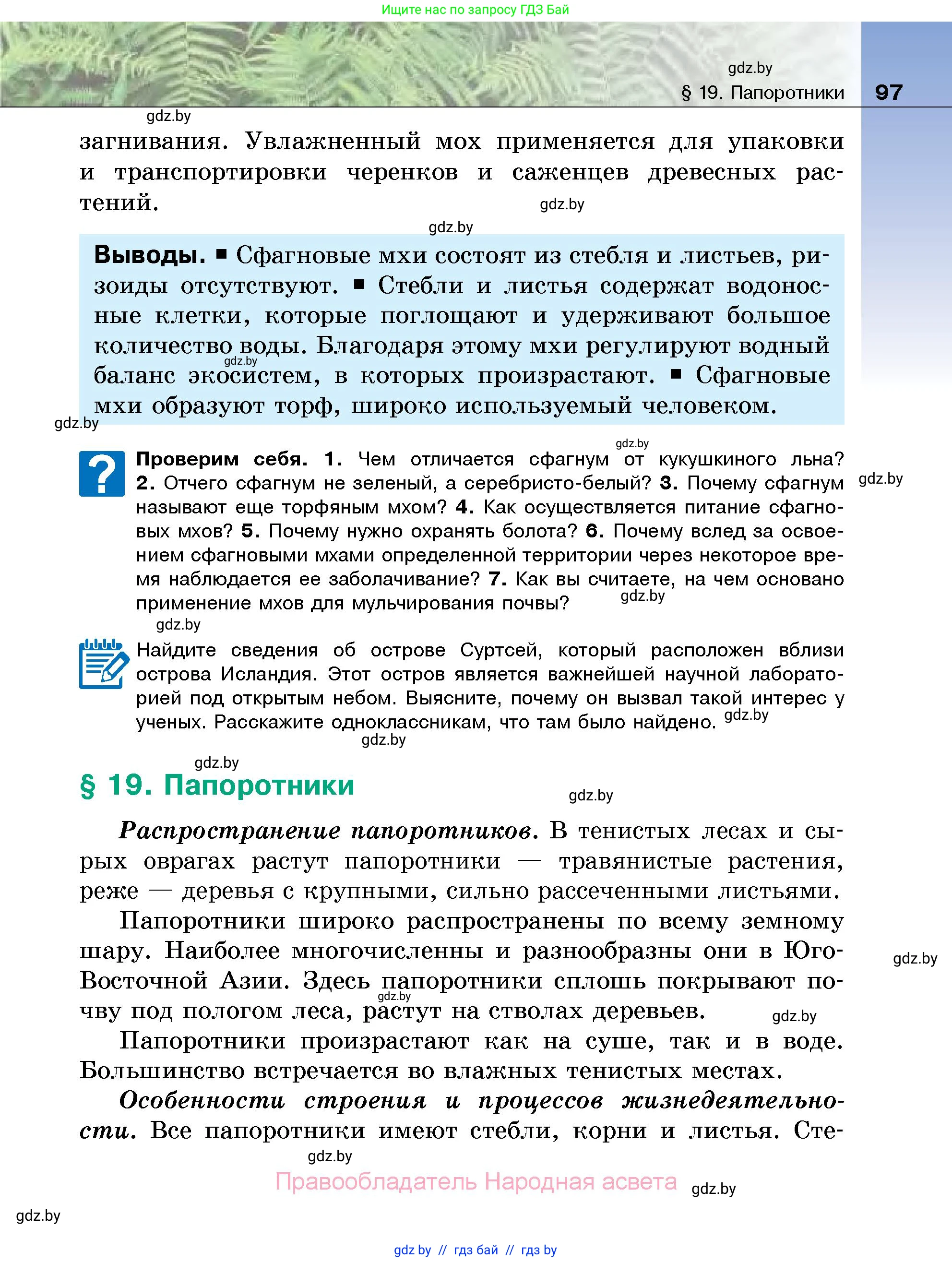 Биология, 7 класс Учебник, автор: Лисов Николай Дмитриевич, издательство Народная асвета, Минск, 2022, зелёного цвета, страница 97