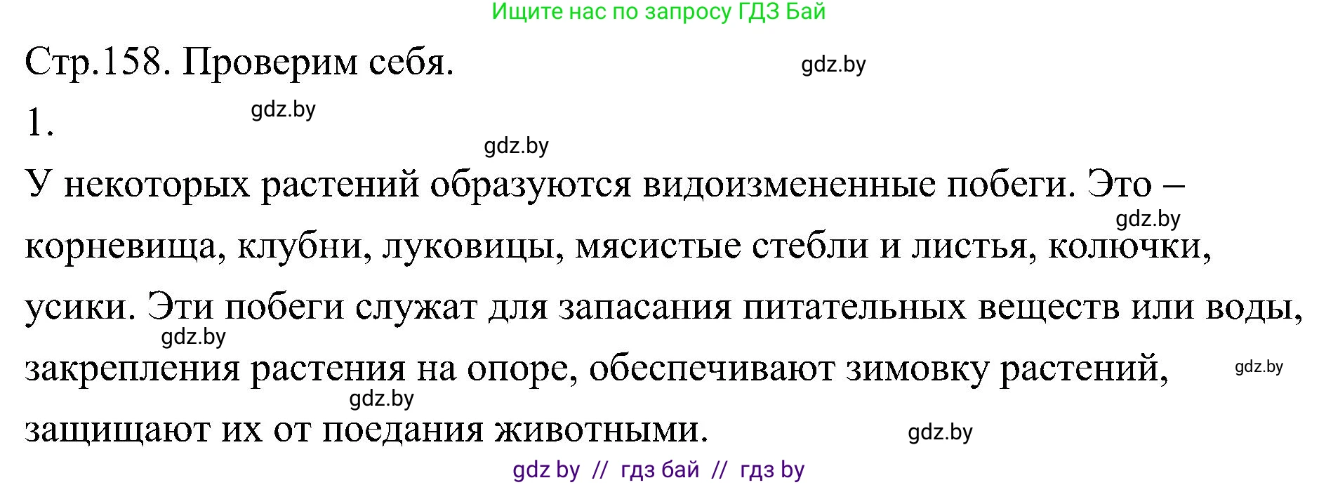Биология, 7 класс Учебник, автор: Лисов Николай Дмитриевич, издательство Народная асвета, Минск, 2022, зелёного цвета, страница 158, номер 1, Решение