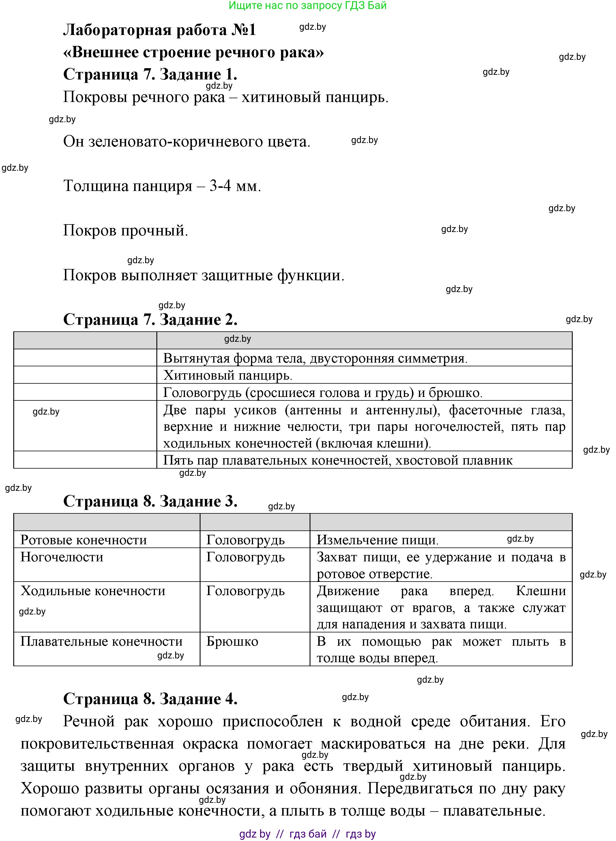 Биология, 8 класс Тетрадь для лабораторных и практических работ, авторы: Бедарик Ирина Геннадьевна, Бедарик Александр Евгеньевич, издательство Аверсэв, Минск, 2024, жёлтого цвета, страница 7, Решение