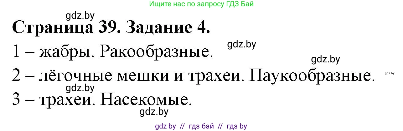 Биология, 8 класс рабочая тетрадь, авторы: Бедарик Ирина Геннадьевна, Бедарик Александр Евгеньевич, издательство Аверсэв, Минск, 2024, страница 39, номер 4, Решение