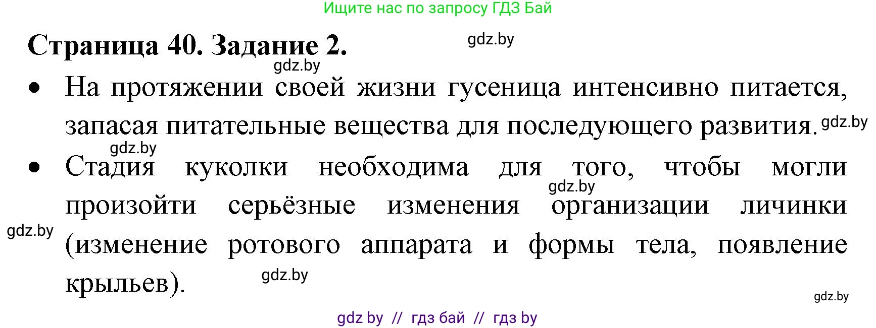Биология, 8 класс рабочая тетрадь, авторы: Бедарик Ирина Геннадьевна, Бедарик Александр Евгеньевич, издательство Аверсэв, Минск, 2024, страница 40, номер 2, Решение
