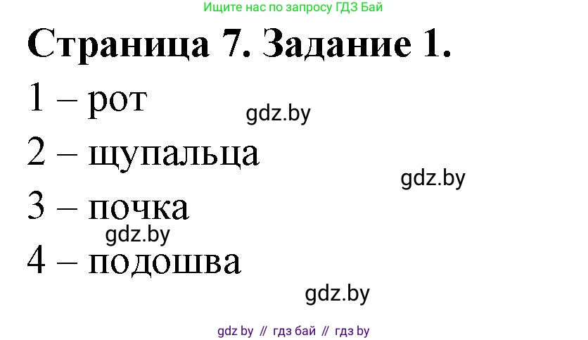 Биология, 8 класс рабочая тетрадь, авторы: Бедарик Ирина Геннадьевна, Бедарик Александр Евгеньевич, издательство Аверсэв, Минск, 2024, страница 7, номер 1, Решение
