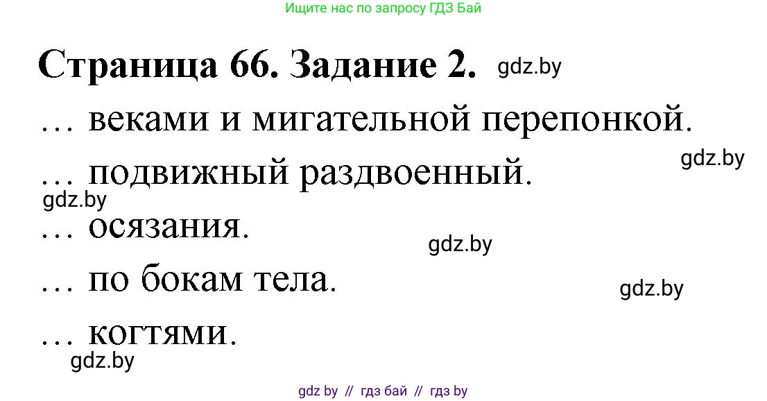 Биология, 8 класс рабочая тетрадь, авторы: Бедарик Ирина Геннадьевна, Бедарик Александр Евгеньевич, издательство Аверсэв, Минск, 2024, страница 66, номер 2, Решение