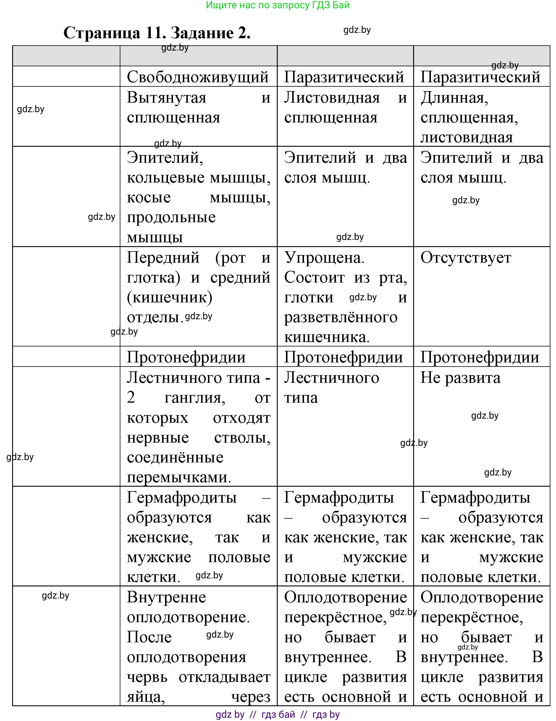 Биология, 8 класс рабочая тетрадь, авторы: Бедарик Ирина Геннадьевна, Бедарик Александр Евгеньевич, издательство Аверсэв, Минск, 2024, страница 11, номер 2, Решение