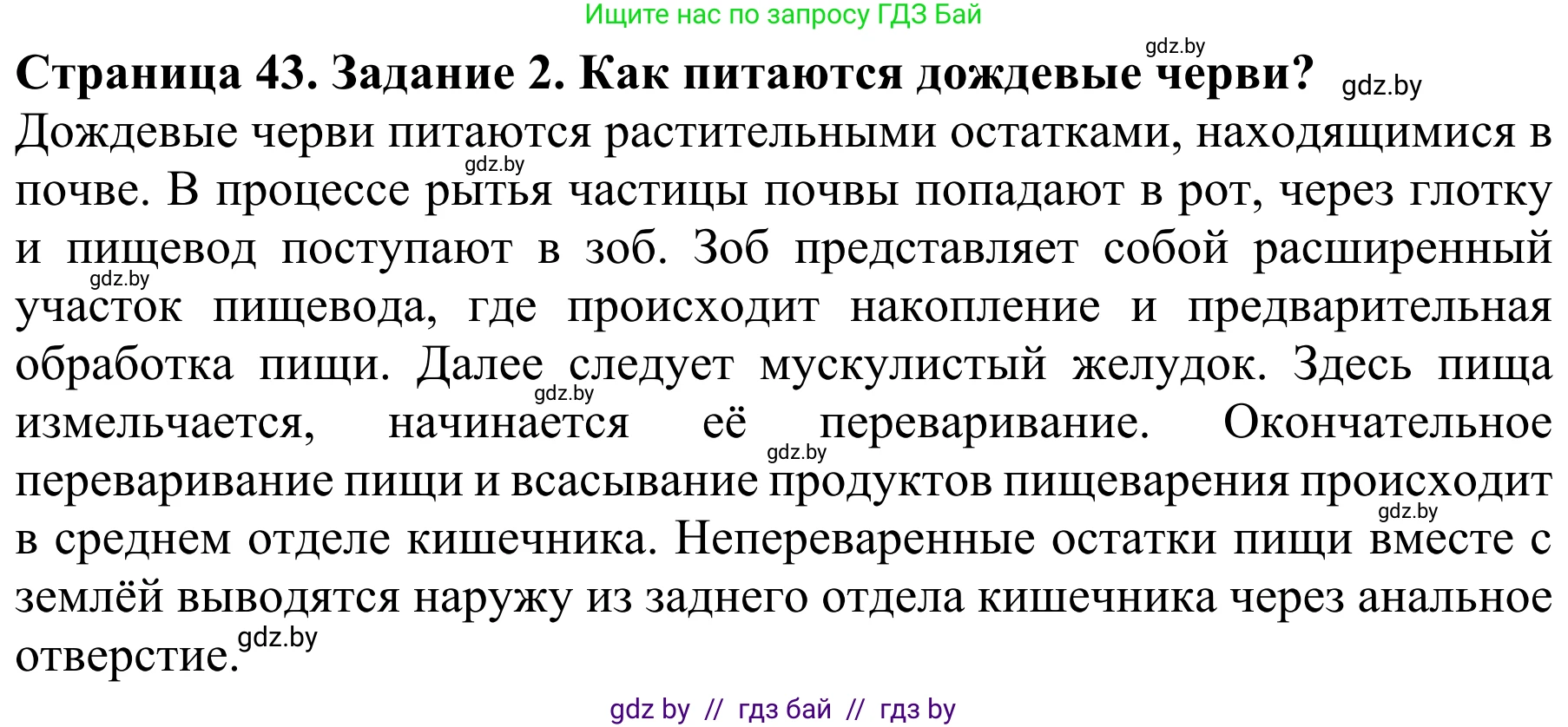 Биология, 8 класс Учебник, авторы: Бедарик Ирина Геннадьевна, Бедарик Александр Евгеньевич, Иванов Владимир Николаевич, издательство Адукацыя i выхаванне, Минск, 2023, зелёного цвета, страница 43, Решение