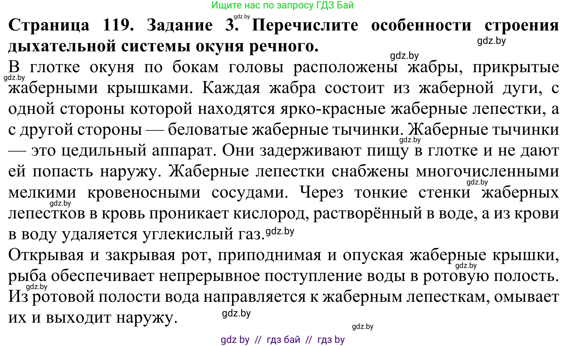 Биология, 8 класс Учебник, авторы: Бедарик Ирина Геннадьевна, Бедарик Александр Евгеньевич, Иванов Владимир Николаевич, издательство Адукацыя i выхаванне, Минск, 2023, зелёного цвета, страница 119, номер 3, Решение