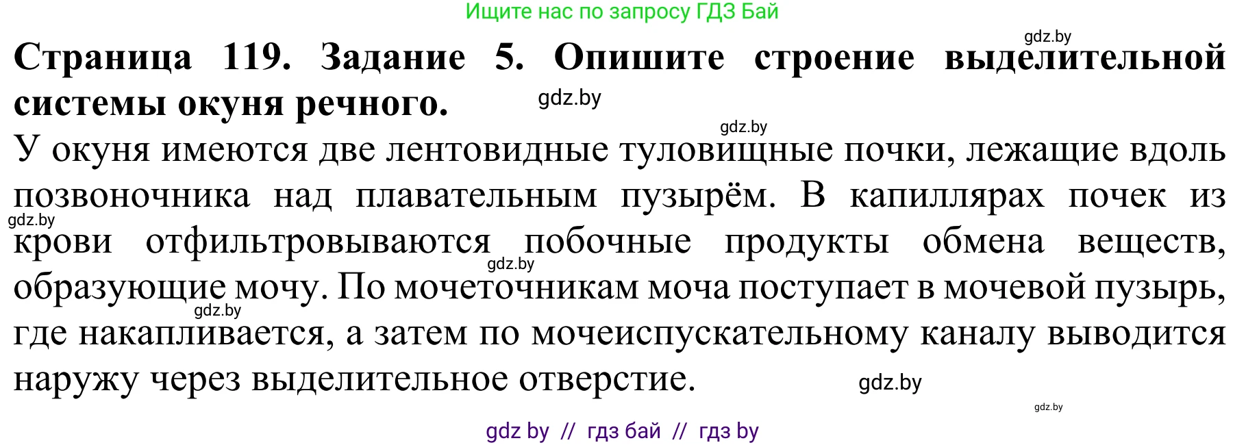 Биология, 8 класс Учебник, авторы: Бедарик Ирина Геннадьевна, Бедарик Александр Евгеньевич, Иванов Владимир Николаевич, издательство Адукацыя i выхаванне, Минск, 2023, зелёного цвета, страница 119, номер 5, Решение