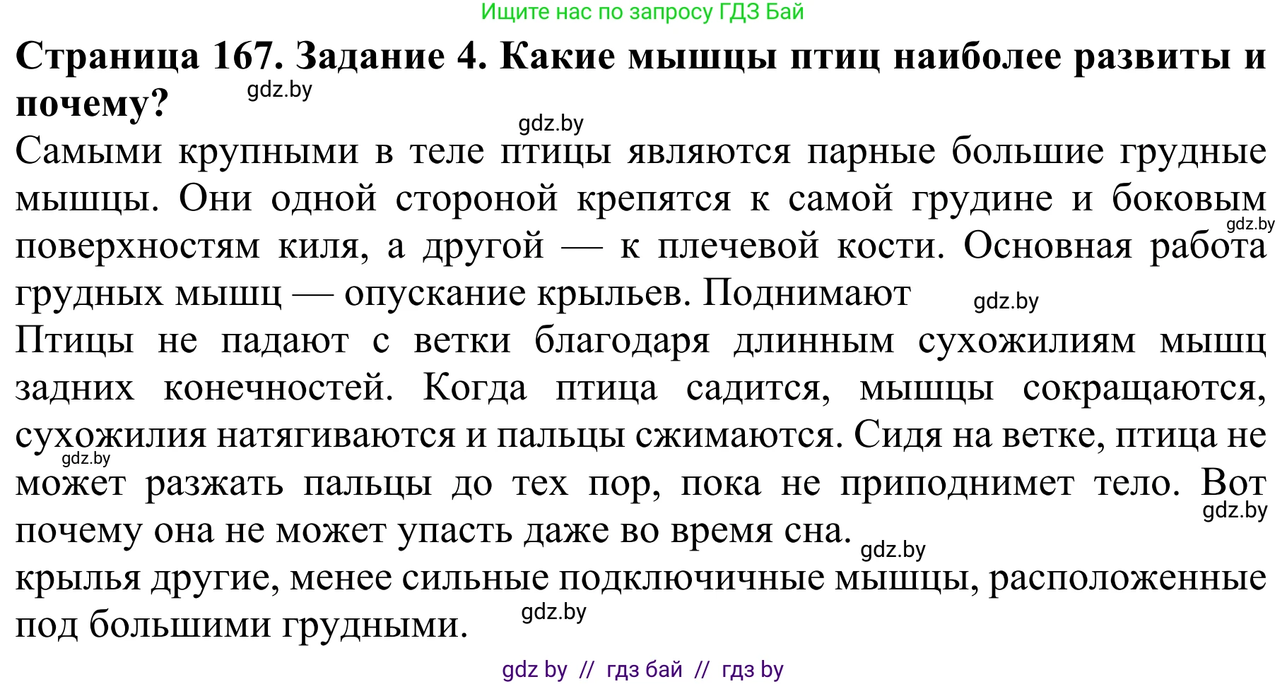 Биология, 8 класс Учебник, авторы: Бедарик Ирина Геннадьевна, Бедарик Александр Евгеньевич, Иванов Владимир Николаевич, издательство Адукацыя i выхаванне, Минск, 2023, зелёного цвета, страница 167, номер 4, Решение