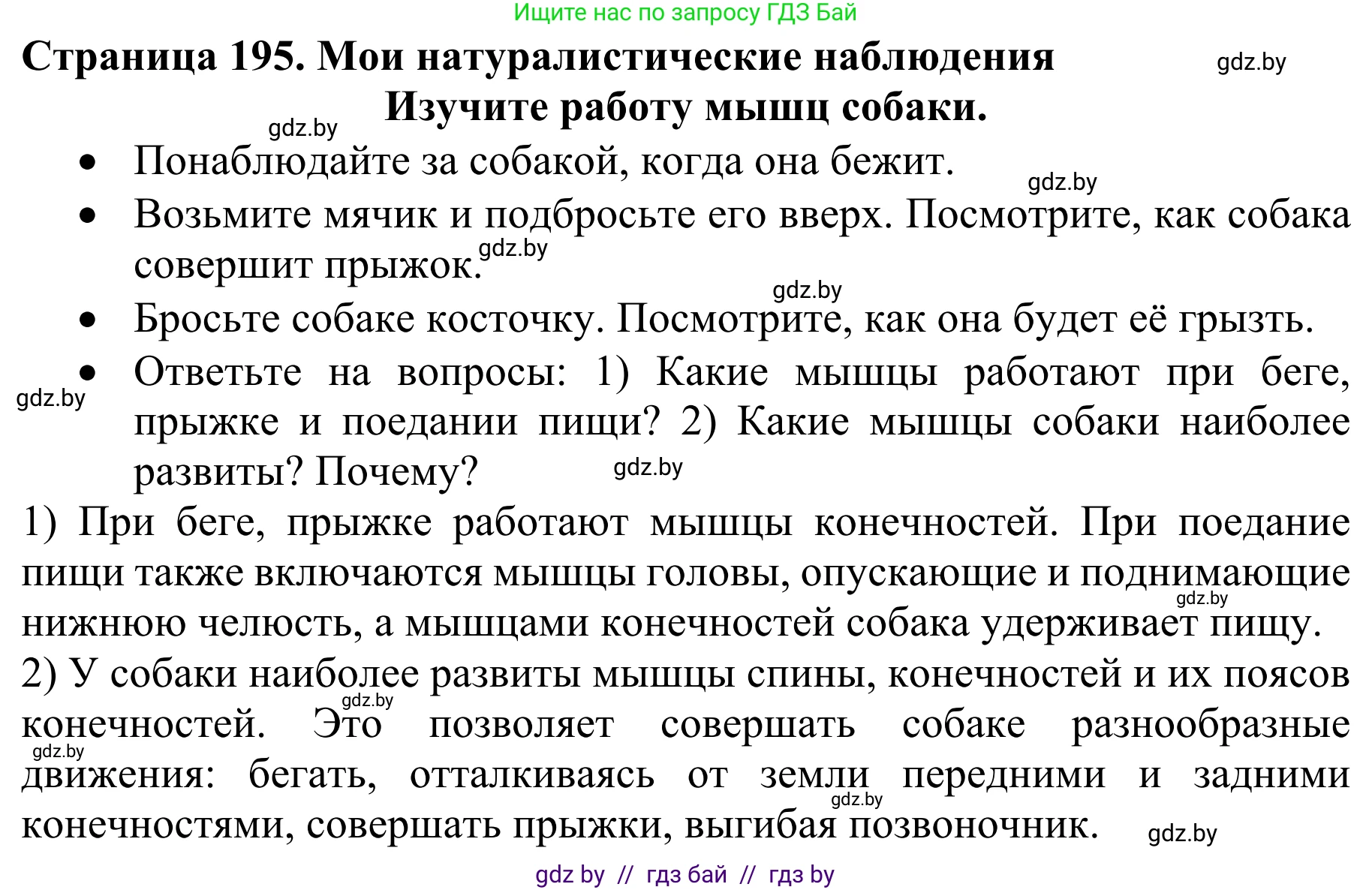Биология, 8 класс Учебник, авторы: Бедарик Ирина Геннадьевна, Бедарик Александр Евгеньевич, Иванов Владимир Николаевич, издательство Адукацыя i выхаванне, Минск, 2023, зелёного цвета, страница 195, Решение