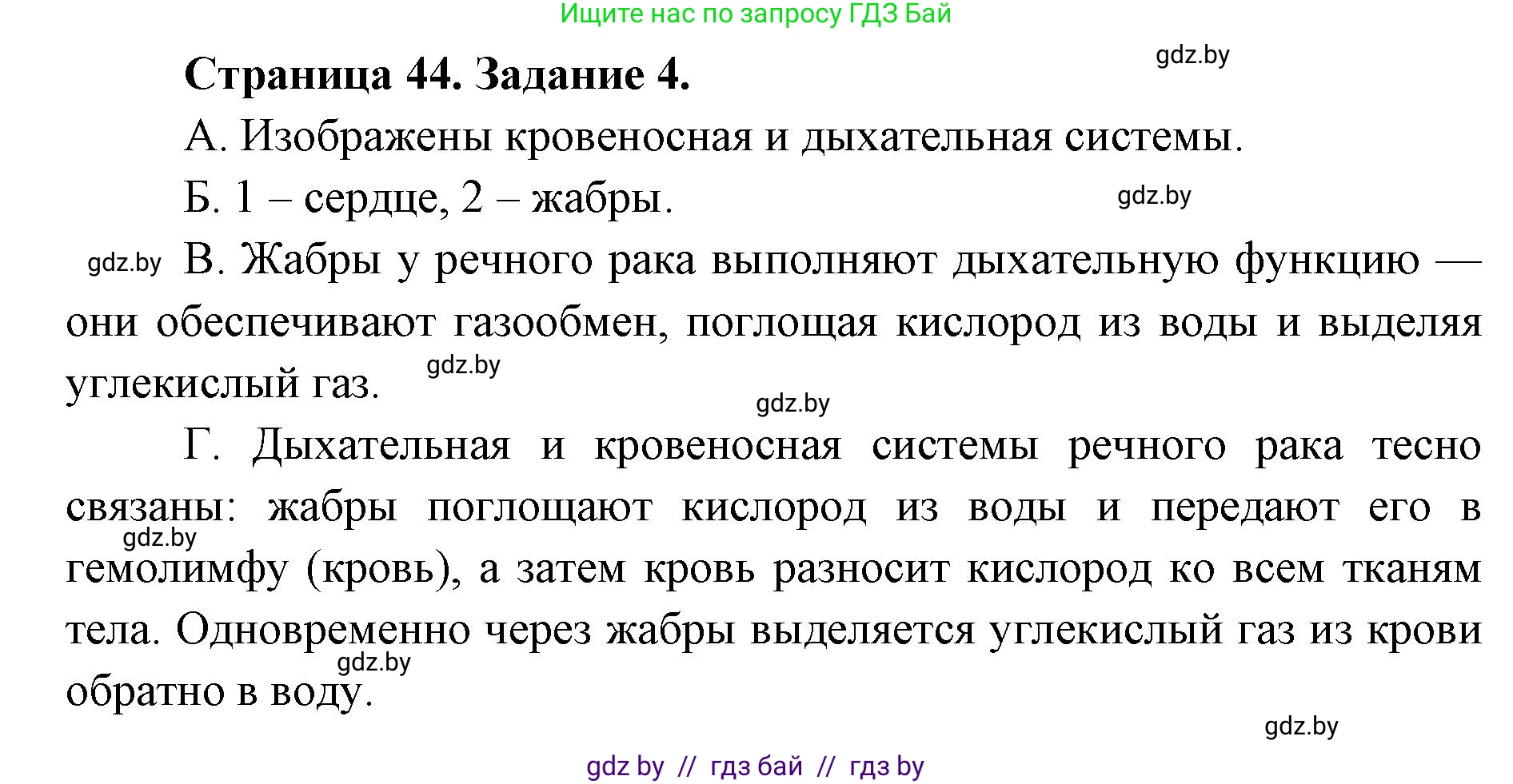 Биология, 8 класс Сборник контрольных и самостоятельных работ, авторы: Дубков Сергей Григорьевич, Городович Наталья Ивановна, Сеген Елена Адамовна, издательство Аверсэв, Минск, 2025, страница 44, номер 4, Решение
