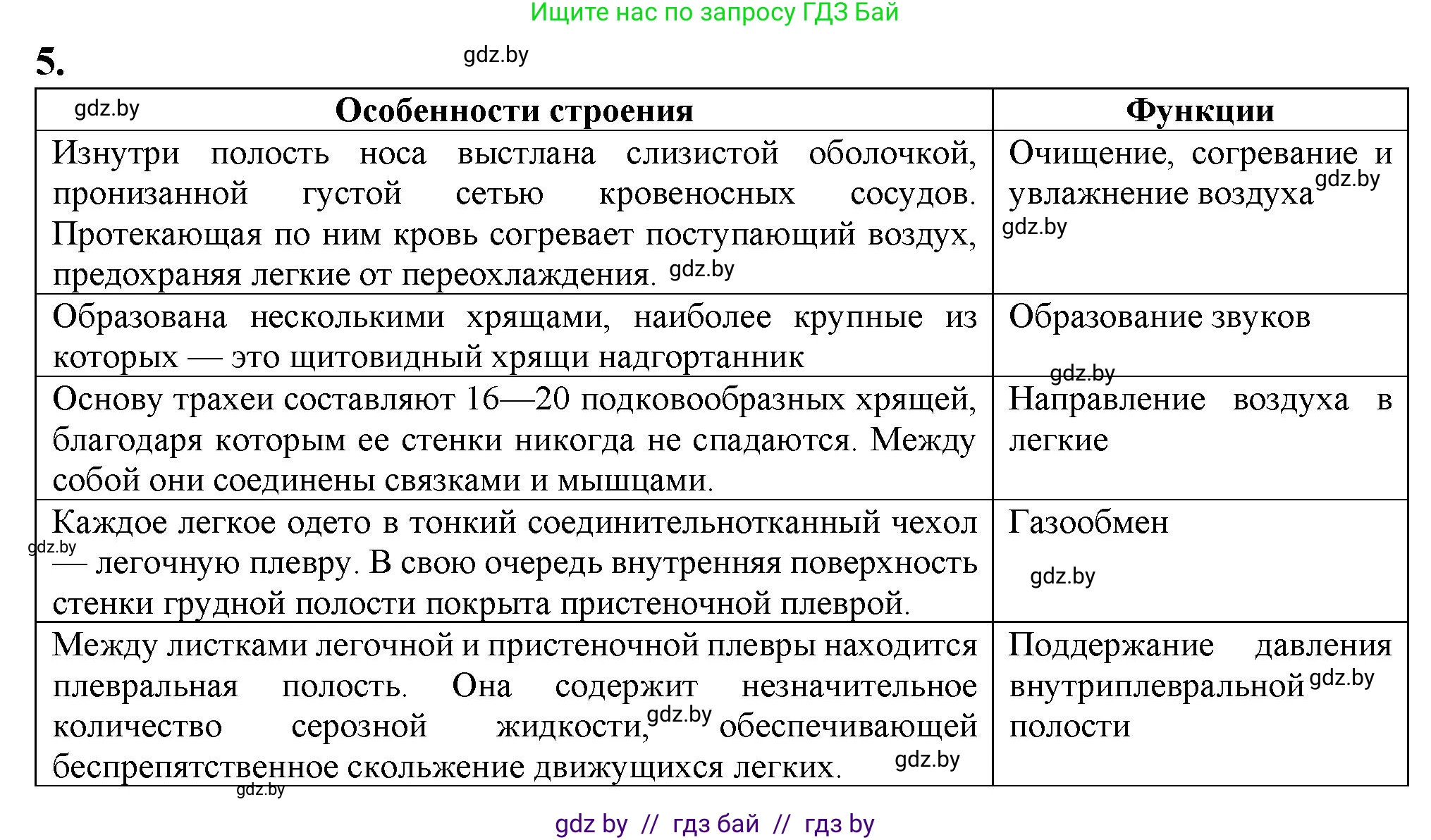 Биология, 9 класс рабочая тетрадь, авторы: Борисов Олег Леонидович, Антипенко Алеся Анатольевна, Мащенко Михаил Васильевич, издательство Аверсэв, Минск, 2019, салатового цвета, страница 69, номер 5, Решение
