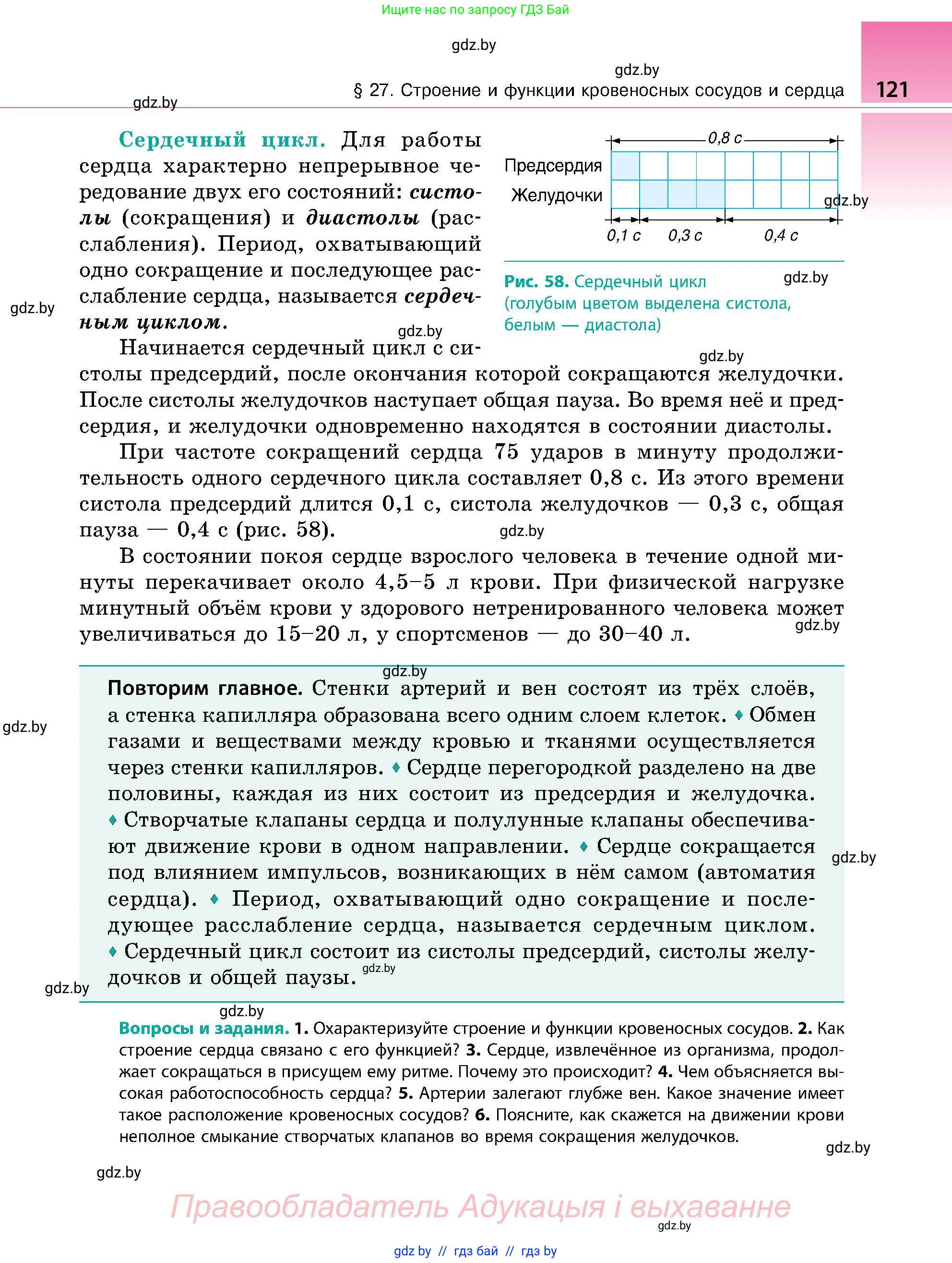 Биология, 9 класс Учебник, авторы: Борисов Олег Леонидович, Антипенко Алеся Анатольевна, Рогожников Олег Николаевич, издательство Адукацыя i выхаванне, Минск, 2025, бирюзового цвета, страница 121