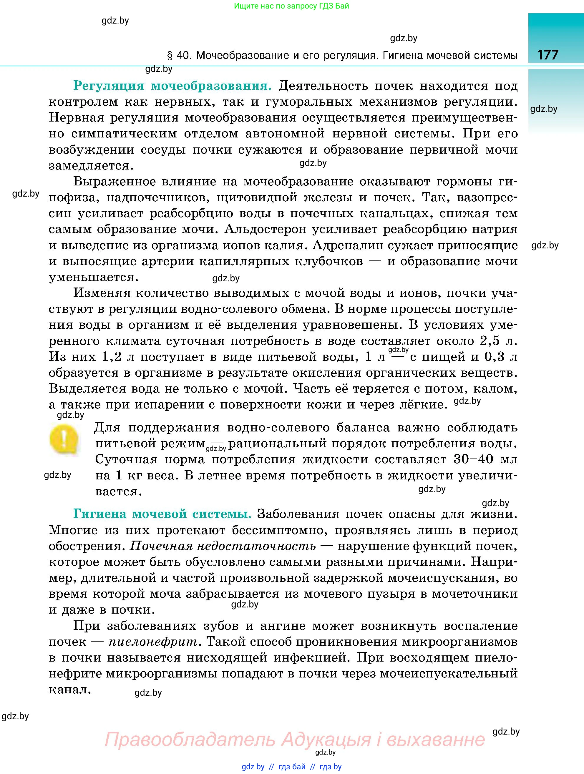 Биология, 9 класс Учебник, авторы: Борисов Олег Леонидович, Антипенко Алеся Анатольевна, Рогожников Олег Николаевич, издательство Адукацыя i выхаванне, Минск, 2025, бирюзового цвета, страница 177