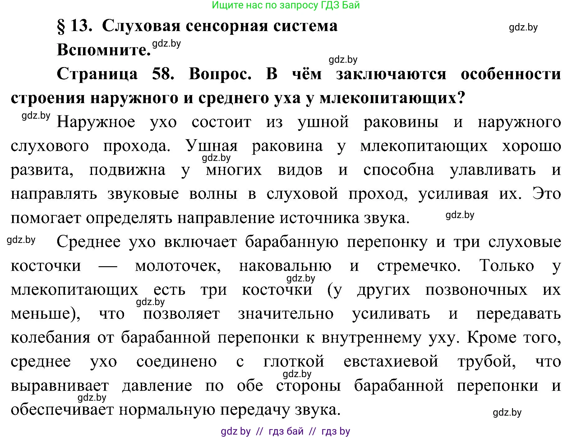 Биология, 9 класс Учебник, авторы: Борисов Олег Леонидович, Антипенко Алеся Анатольевна, Рогожников Олег Николаевич, издательство Адукацыя i выхаванне, Минск, 2025, бирюзового цвета, страница 58, Решение 1