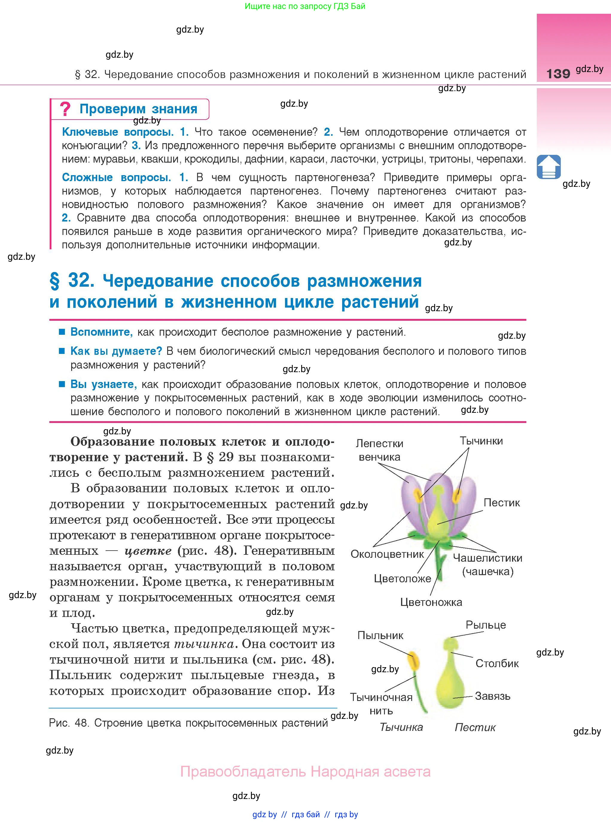 Биология, 10 класс Учебник, авторы: Маглыш Сабина Степановна, Кравченко Вячеслав Анатольевич, Довгун Татьяна Яновна, издательство Народная асвета, Минск, 2020, зелёного цвета, страница 139