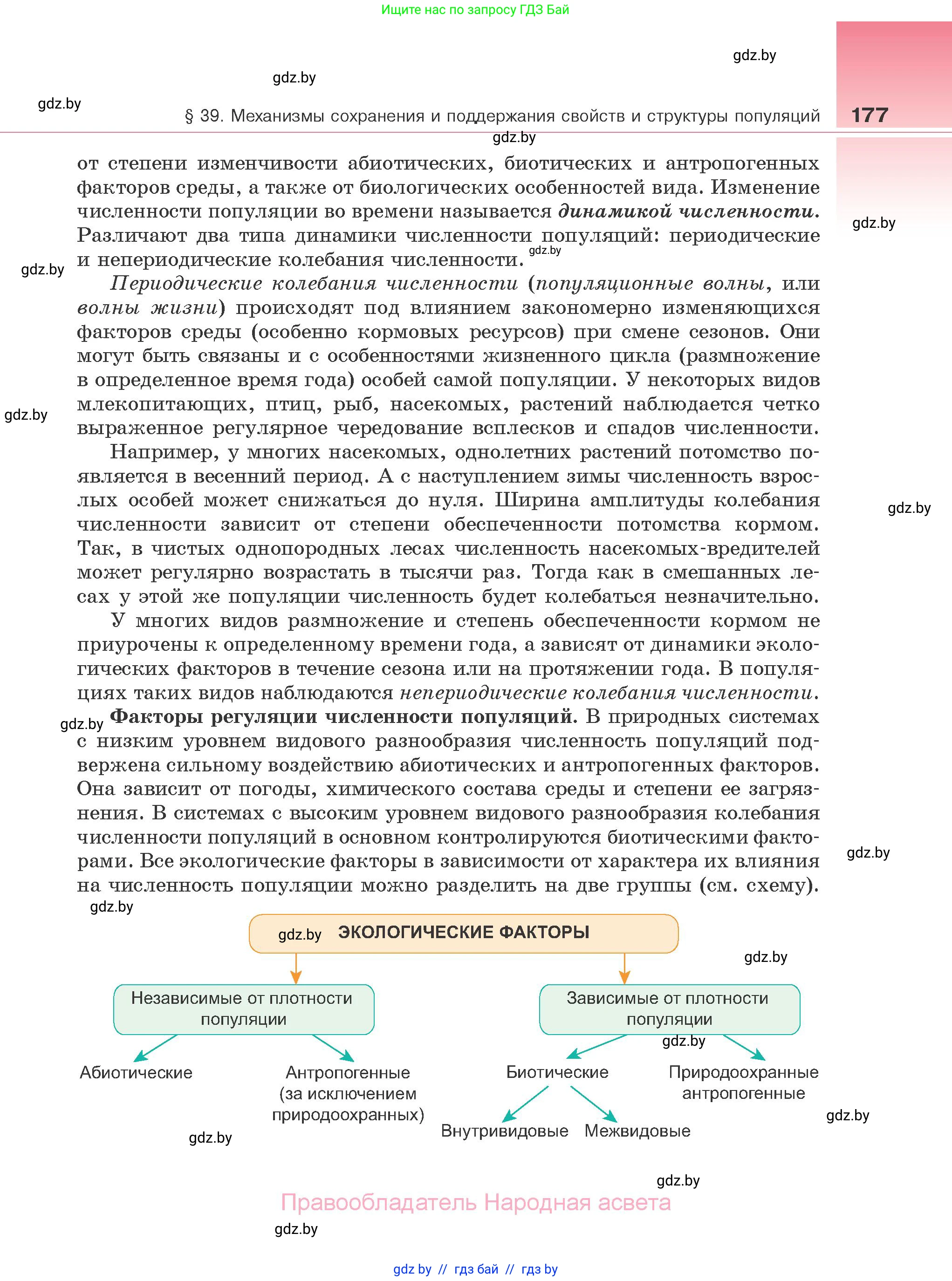 Биология, 10 класс Учебник, авторы: Маглыш Сабина Степановна, Кравченко Вячеслав Анатольевич, Довгун Татьяна Яновна, издательство Народная асвета, Минск, 2020, зелёного цвета, страница 177