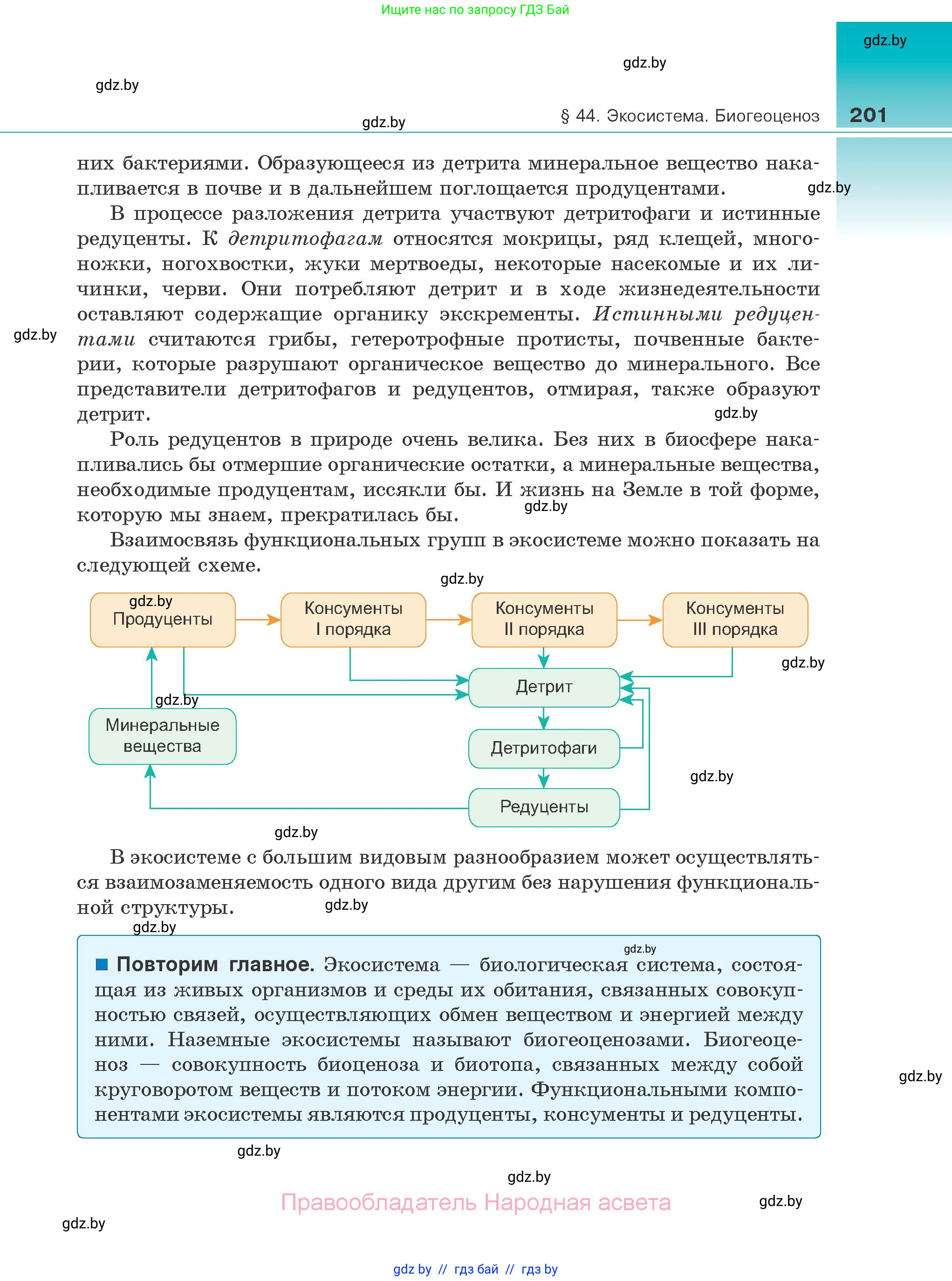Биология, 10 класс Учебник, авторы: Маглыш Сабина Степановна, Кравченко Вячеслав Анатольевич, Довгун Татьяна Яновна, издательство Народная асвета, Минск, 2020, зелёного цвета, страница 201