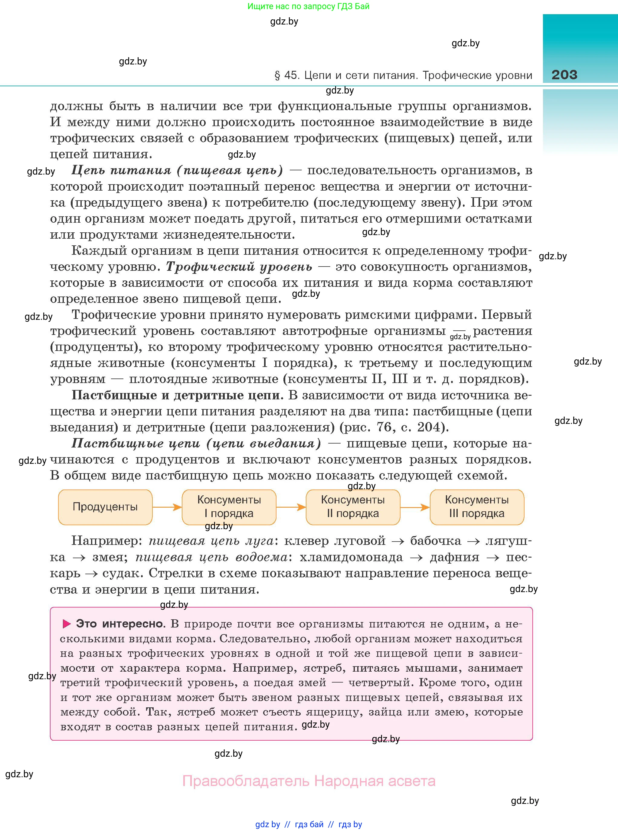 Биология, 10 класс Учебник, авторы: Маглыш Сабина Степановна, Кравченко Вячеслав Анатольевич, Довгун Татьяна Яновна, издательство Народная асвета, Минск, 2020, зелёного цвета, страница 203