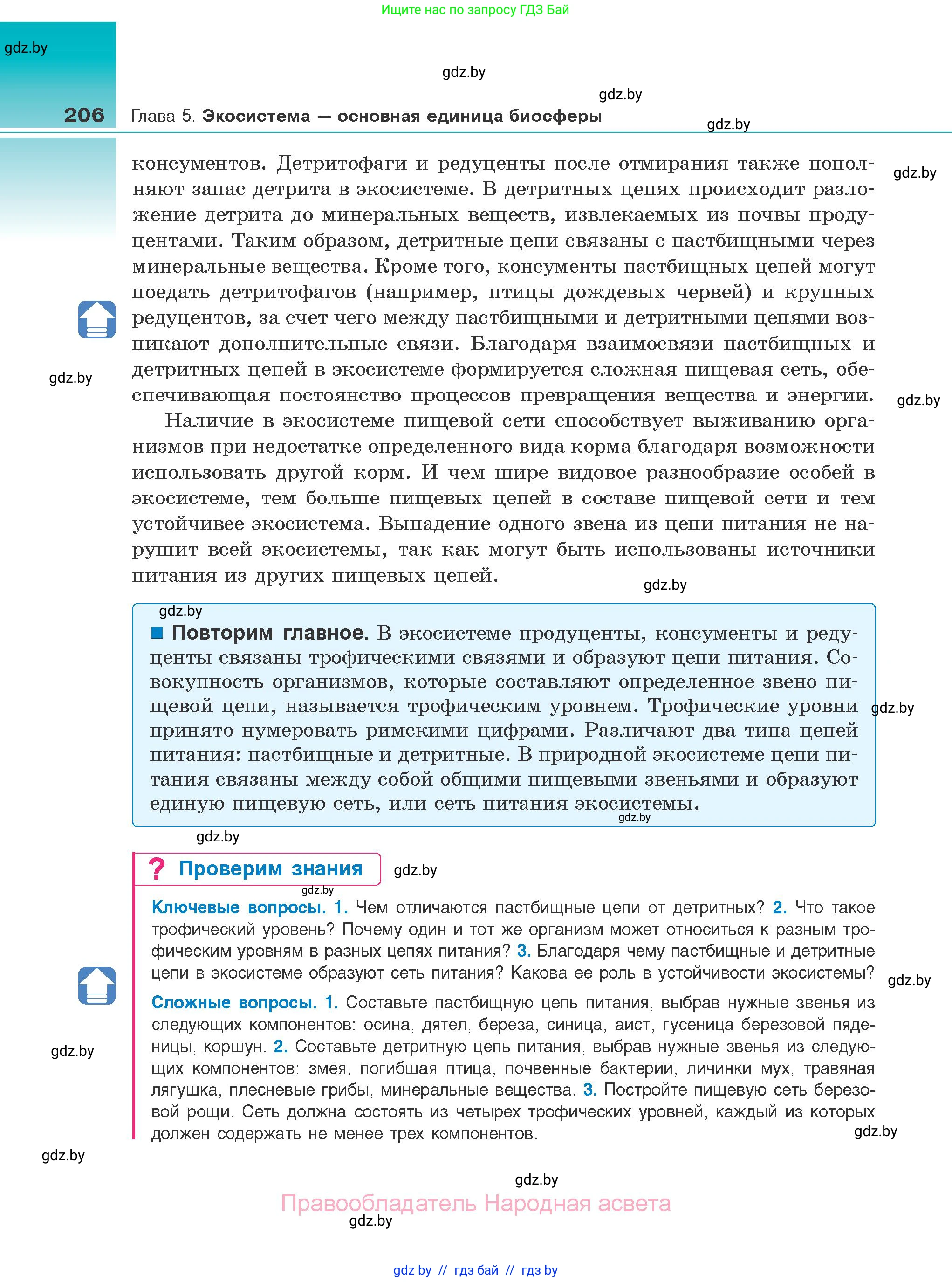 Биология, 10 класс Учебник, авторы: Маглыш Сабина Степановна, Кравченко Вячеслав Анатольевич, Довгун Татьяна Яновна, издательство Народная асвета, Минск, 2020, зелёного цвета, страница 206