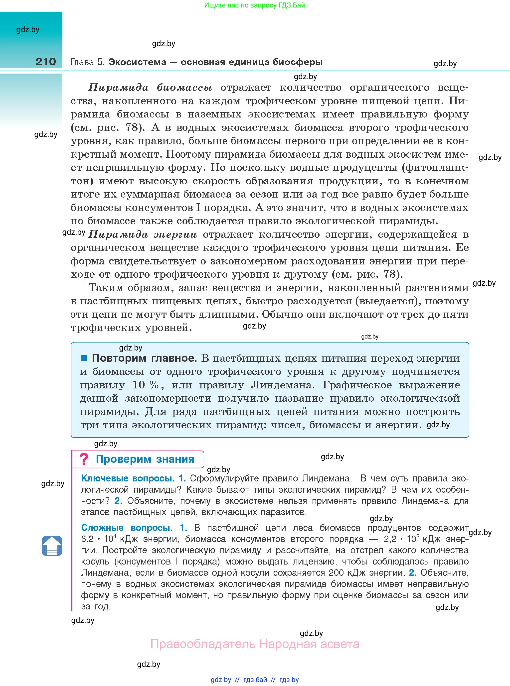 Биология, 10 класс Учебник, авторы: Маглыш Сабина Степановна, Кравченко Вячеслав Анатольевич, Довгун Татьяна Яновна, издательство Народная асвета, Минск, 2020, зелёного цвета, страница 210