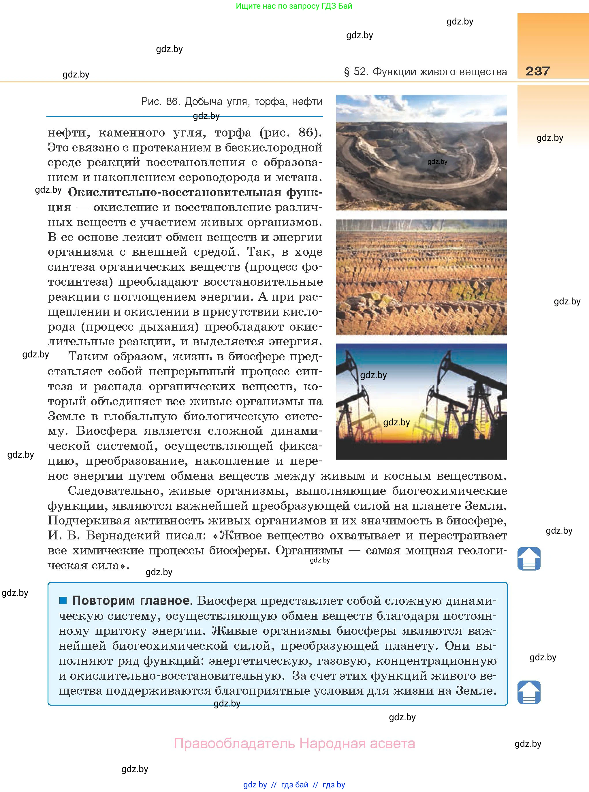 Биология, 10 класс Учебник, авторы: Маглыш Сабина Степановна, Кравченко Вячеслав Анатольевич, Довгун Татьяна Яновна, издательство Народная асвета, Минск, 2020, зелёного цвета, страница 237