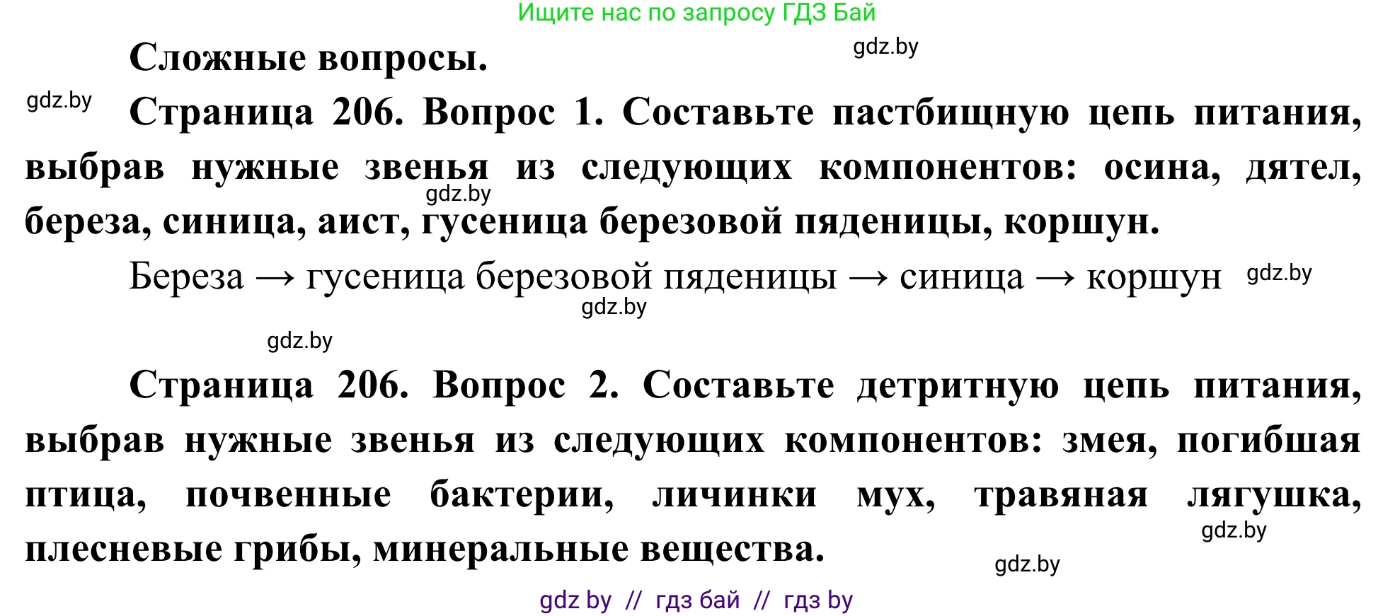 Биология, 10 класс Учебник, авторы: Маглыш Сабина Степановна, Кравченко Вячеслав Анатольевич, Довгун Татьяна Яновна, издательство Народная асвета, Минск, 2020, зелёного цвета, страница 206, Решение