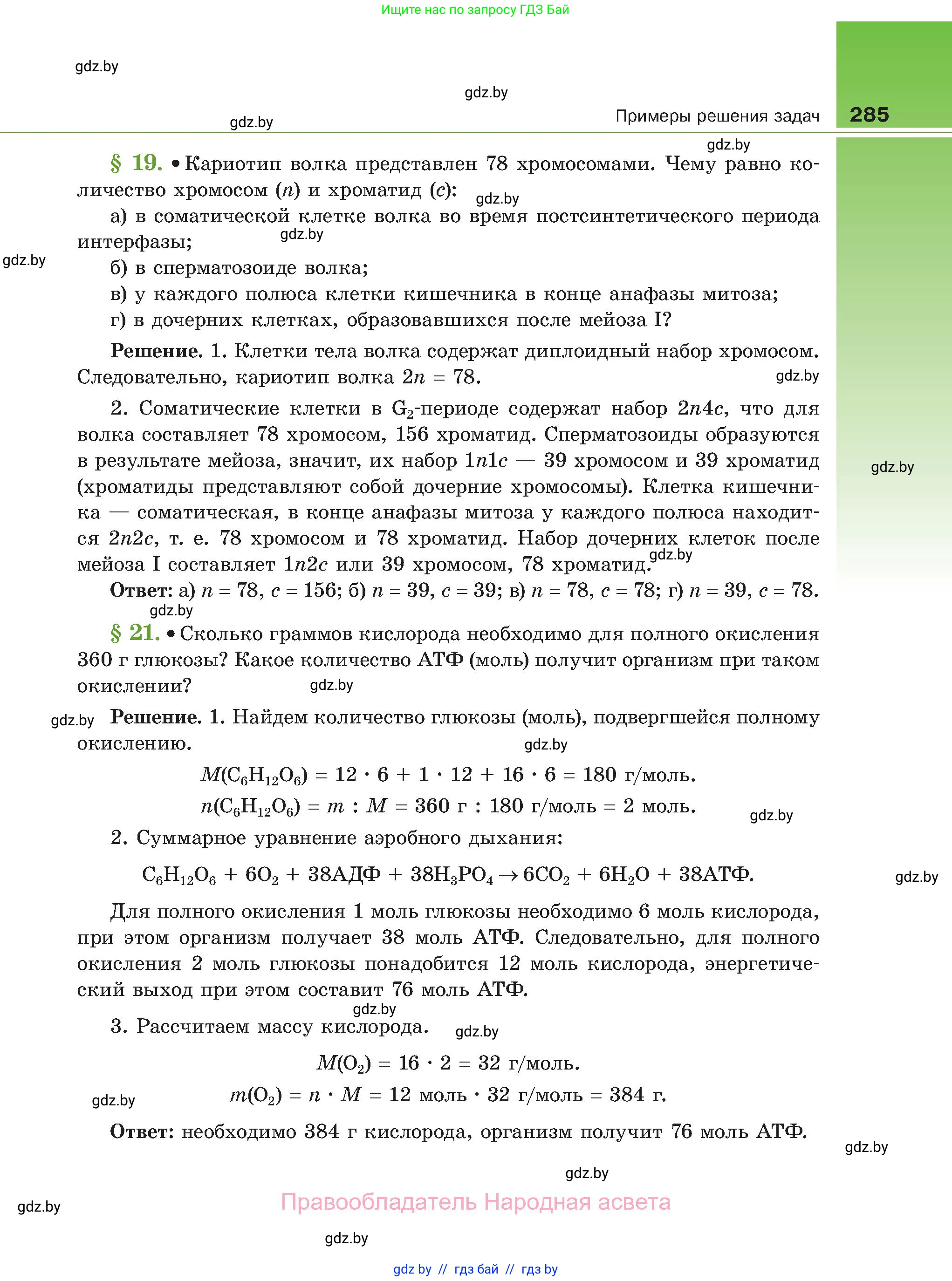 Биология, 11 класс Учебник, авторы: Дашков Максим Леонидович, Песнякевич Александр Георгиевич, Головач Алексей Михайлович, издательство Народная асвета, Минск, 2021, голубого цвета, страница 285
