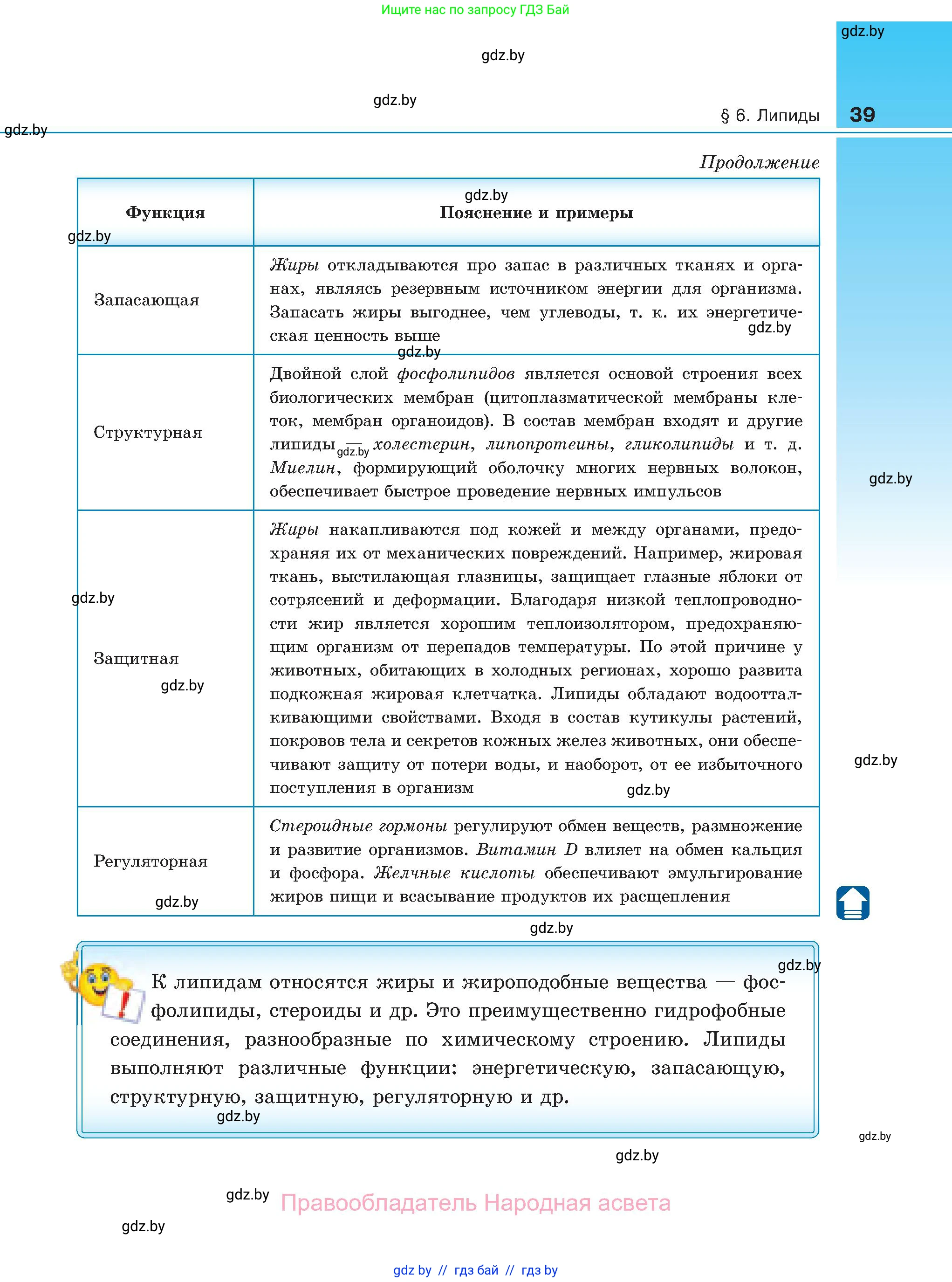 Биология, 11 класс Учебник, авторы: Дашков Максим Леонидович, Песнякевич Александр Георгиевич, Головач Алексей Михайлович, издательство Народная асвета, Минск, 2021, голубого цвета, страница 39