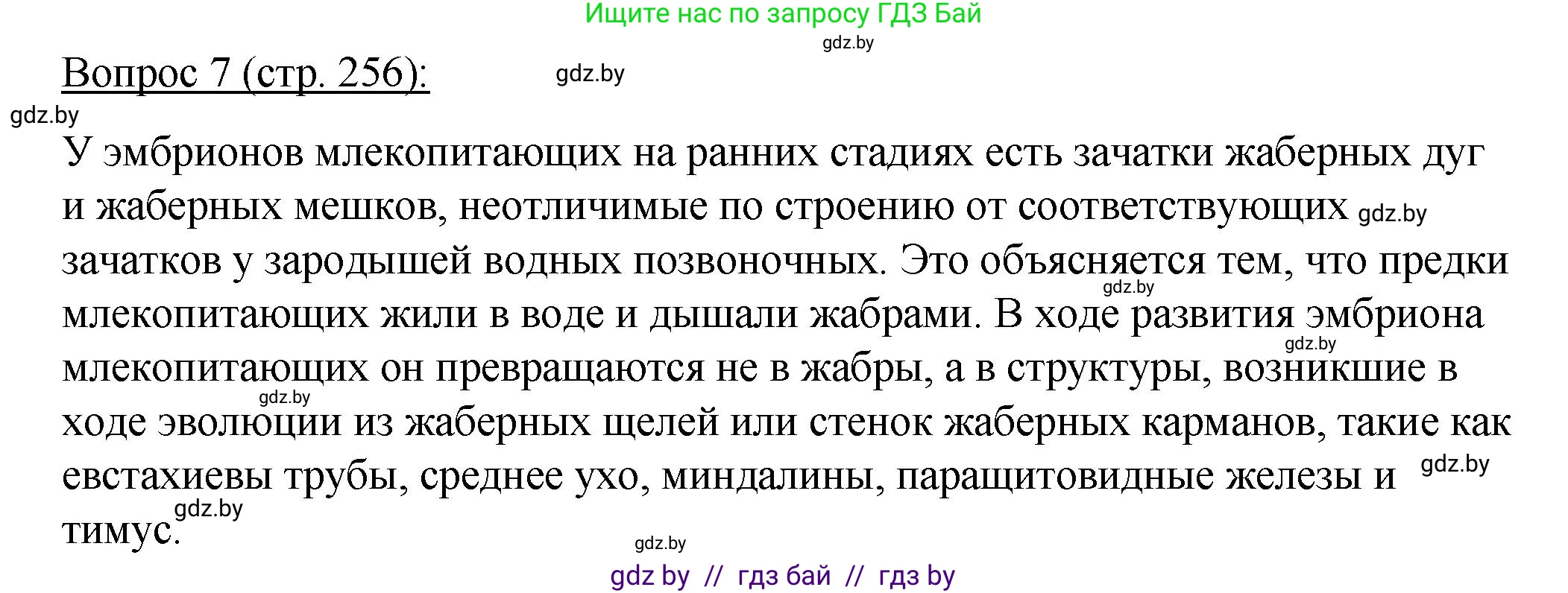 Биология, 11 класс Учебник, авторы: Дашков Максим Леонидович, Песнякевич Александр Георгиевич, Головач Алексей Михайлович, издательство Народная асвета, Минск, 2021, голубого цвета, страница 256, номер 7, Решение