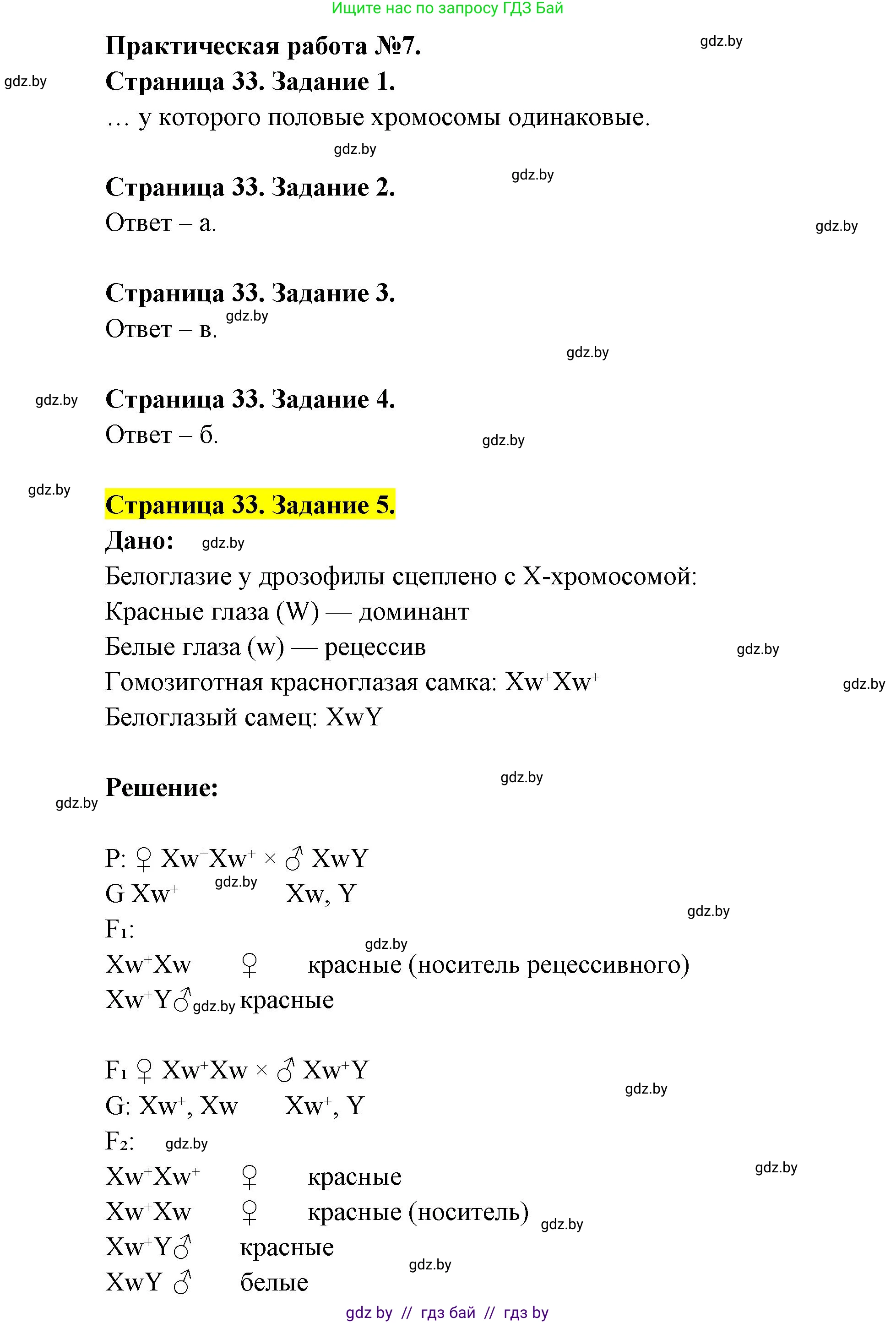 Биология, 11 класс Тетрадь для лабораторных и практических работ, автор: Хруцкая Тамара Викторовна, издательство Аверсэв, Минск, 2025, жёлтого цвета, страница 33, Решение