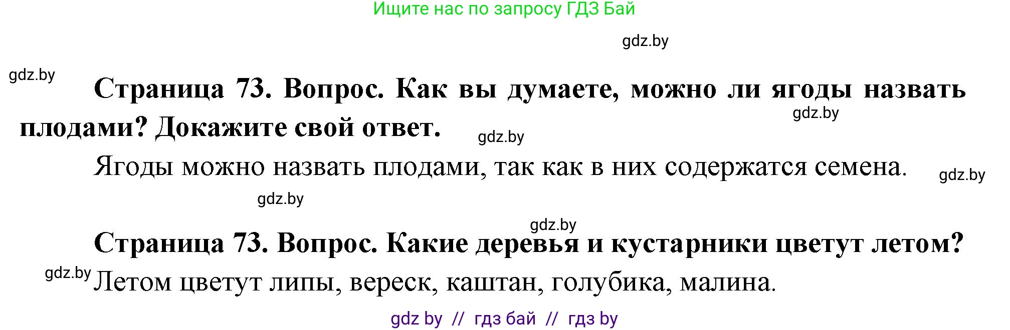 Человек и мир, 1 класс Учебник, авторы: Трафимова Галина Владимировна, Трафимов Сергей Анатольевич, издательство Национальный институт образования, Минск, 2023, салатового цвета, страница 73, Решение (продолжение 2)