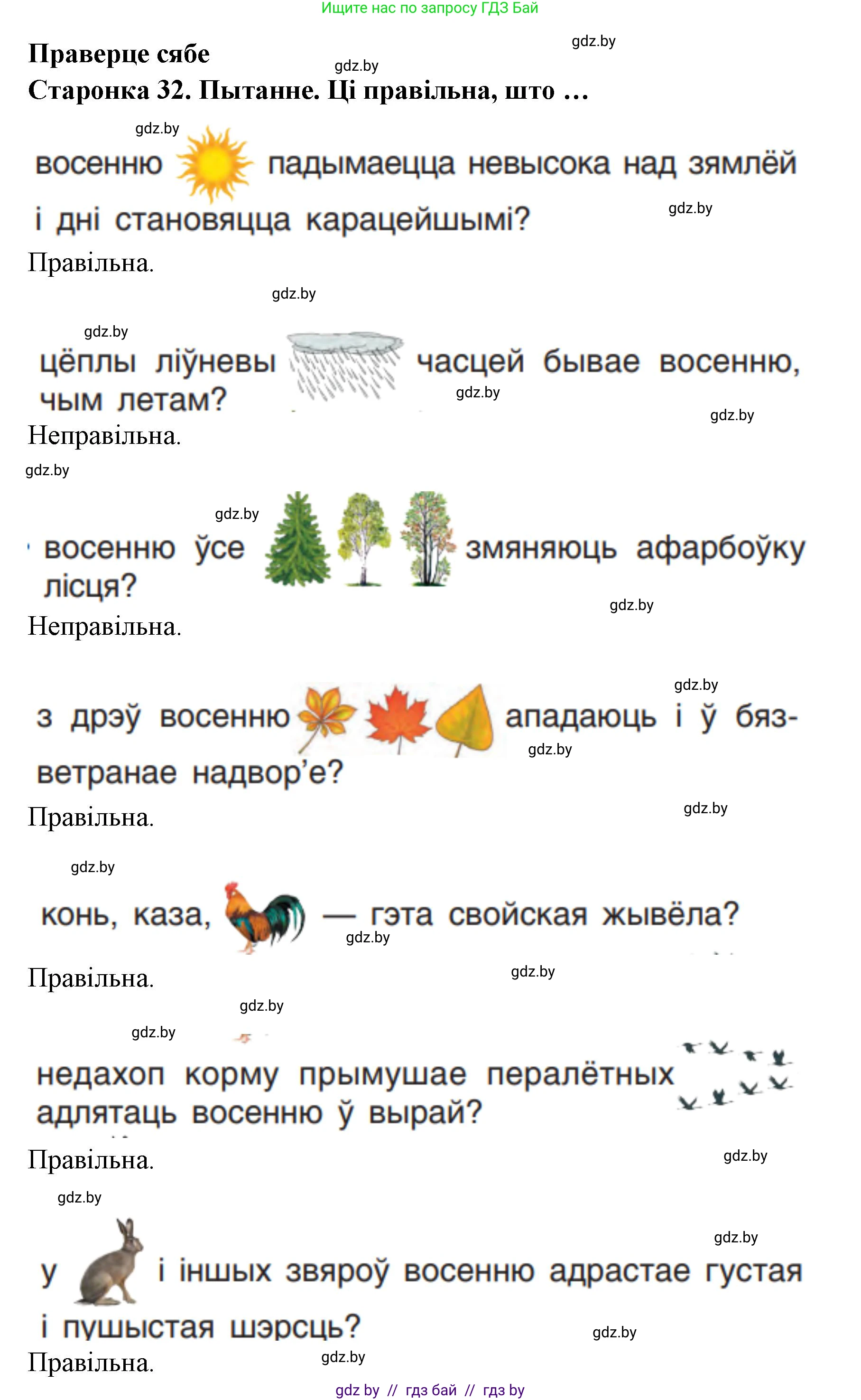Человек и мир, 1 класс Учебник, авторы: Трафимова Галина Владимировна, Трафимов Сергей Анатольевич, издательство Национальный институт образования, Минск, 2023, салатового цвета, страница 32, Решение